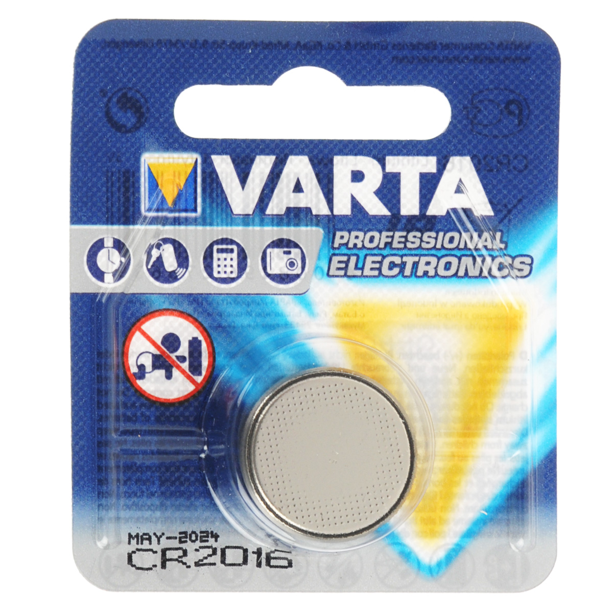 Батарейка Varta Professional Electronics, тип CR2016, 3В, 1 шт37939 Батарейка Varta Professional Electronics, тип CR2016, 3В, 1 шт37939Батарейка Varta Professional Electronics обеспечивает высокую энергию для автомобильных ключей, калькуляторов, фотоаппаратов и других электронных приборов.