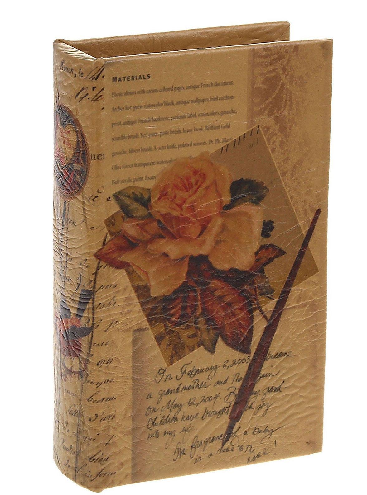 Книга-сейф Письма. 521825521825 Книга-сейф Письма. 521825521825Этот оригинальный сувенир выполнен в виде книги, содержащей внутри металлический сейф, надежно закрывающийся на ключ. Обложка выполнена из плотного картона и пластика. Снаружи книга-сейф обита кожей, украшенной цветочным рисунком и строчками из писем. Книга-сейф предназначена для хранения необходимых мелочей и может послужить отличным подарком для ваших друзей и близких. В комплекте два ключа для книги-сейфа. Характеристики: Материал: дерево, металл, искусственная кожа. Размер сейфа-книги: 17 см х 11 см х 5 см. Внутренний размер сейфа-книги: 13,5 см х 7,5 см х 4 см. Количество ключей от сейфа-книги: 2. Размер упаковки: 18 см х 12 см х 6 см. Цвет: светло-коричневый. Артикул: 521825.