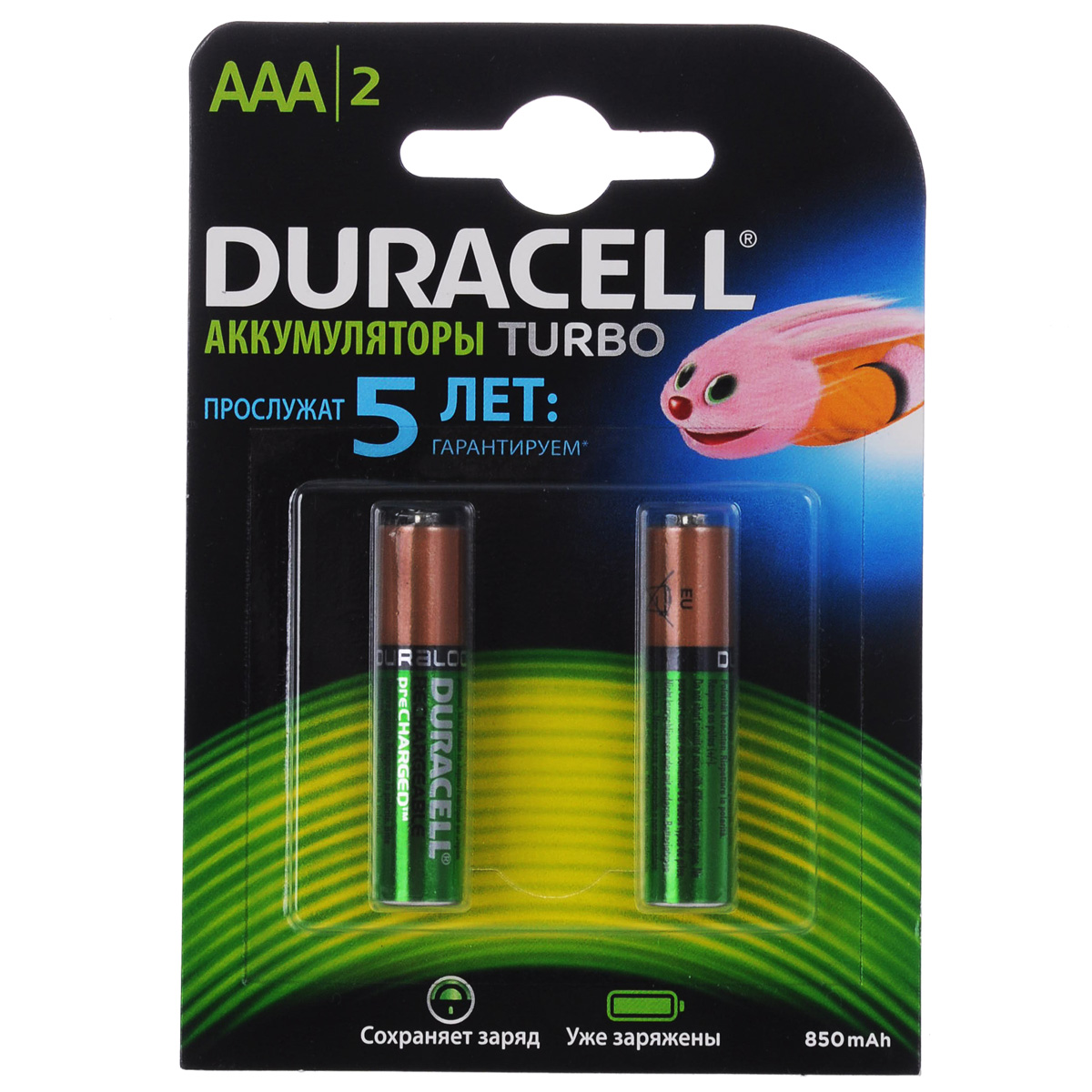 Аккумуляторы предзаряженные Duracell, тип ААА, 800 мАч, 2 штDRC-81472325 Аккумуляторы предзаряженные Duracell, тип ААА, 800 мАч, 2 штDRC-81472325Премиальные аккумуляторы Duracell сочетают в себе высокую мощность с уникальной технологией Duralock, позволяющей вашим батарейкам работать дольше от зарядки к зарядке. Они идеально подходят для устройств с высоким потреблением энергии и часто используемых гаджетов. Премиальные аккумуляторы Duracell подойдут устройствам с очень высоким уровнем потребления энергии, таким как цифровая камера или беспроводной игровой контроллер. Они оснащены уникальной технологией Duralock и гарантировано будут оставаться заряженными до 12 месяцев. Аккумуляторы гарантировано прослужат вам до 5 лет. Они продаются уже заряженными, потому вы можете начать их использование сразу же после приобретения.