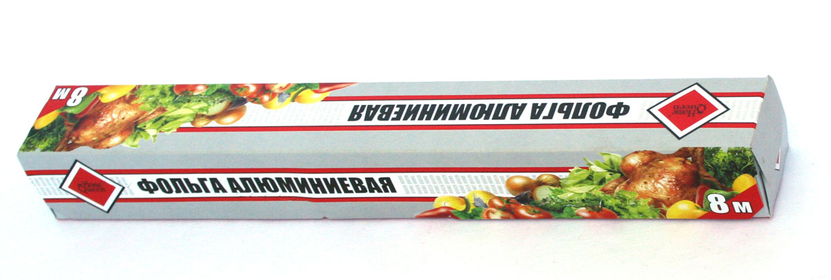 Фольга алюминиевая Home Queen, 8 м50861 Фольга алюминиевая Home Queen, 8 м50861Фольга алюминиевая Home Queen применяется для хранения, запекания и транспортировки продуктов. Позволяет приготовить мясо, курицу, овощи с сохранением вкуса и аромата, без масла и жира, усиливает аромат приправ. Пища готовиться в собственном соку. Предохраняет от запахов кухню, защитит духовку от загрязнений. Длина: 8 м. Ширина: 29 см.