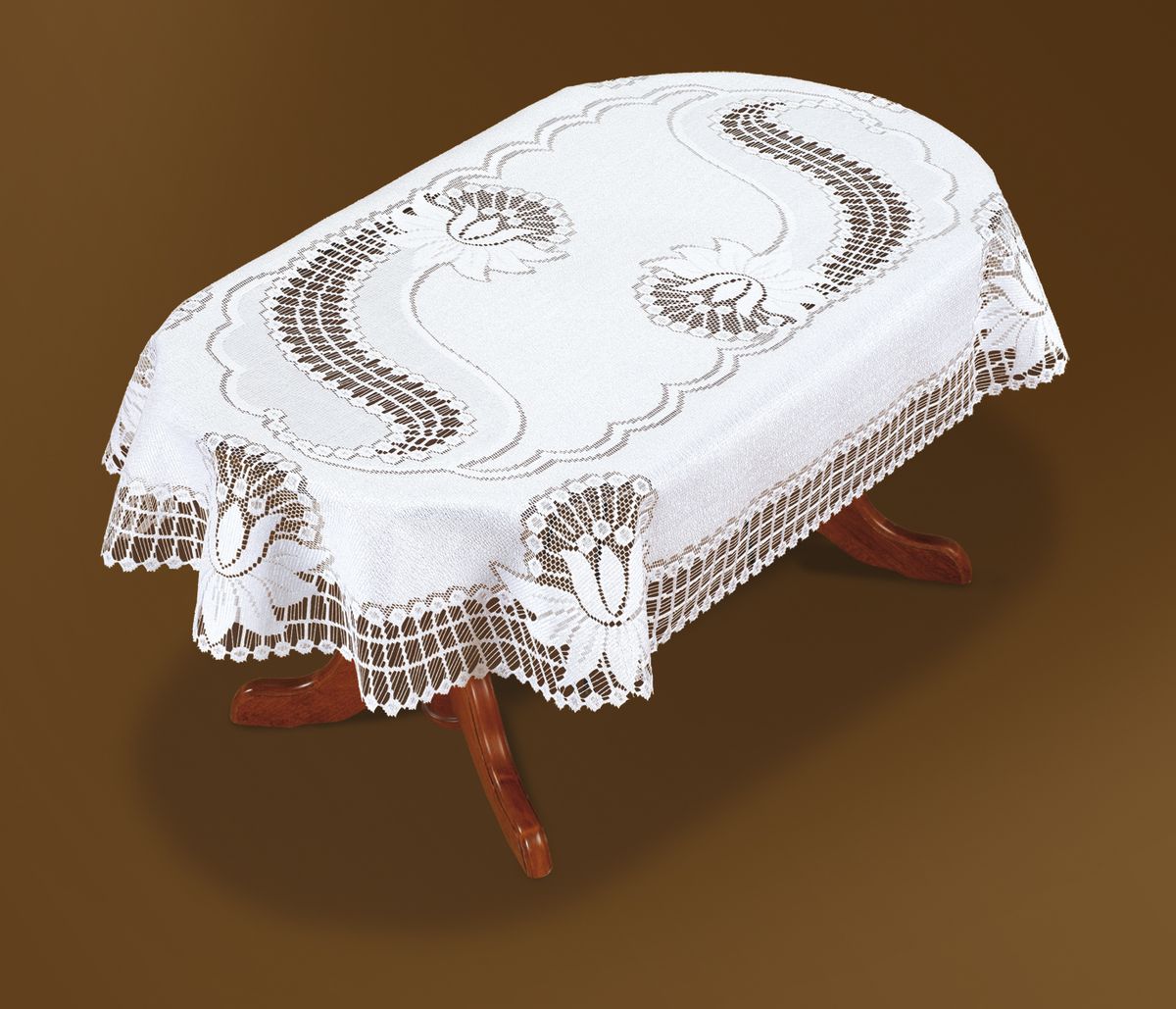 Скатерть Haft, овальная, цвет: белый, 150 x 100 см. 46081-10046081-100 Скатерть Haft, овальная, цвет: белый, 150 x 100 см. 46081-10046081-100Великолепная овальная скатерть Haft, выполненная из полиэстера, органично впишется в интерьер любого помещения, а оригинальный дизайн удовлетворит даже самый изысканный вкус. Скатерть изготовлена из сетчатого материала с ажурным рисунком. Края скатерти закруглены. Скатерть Haft создаст праздничное настроение и станет прекрасным дополнением интерьера гостиной, кухни или столовой.