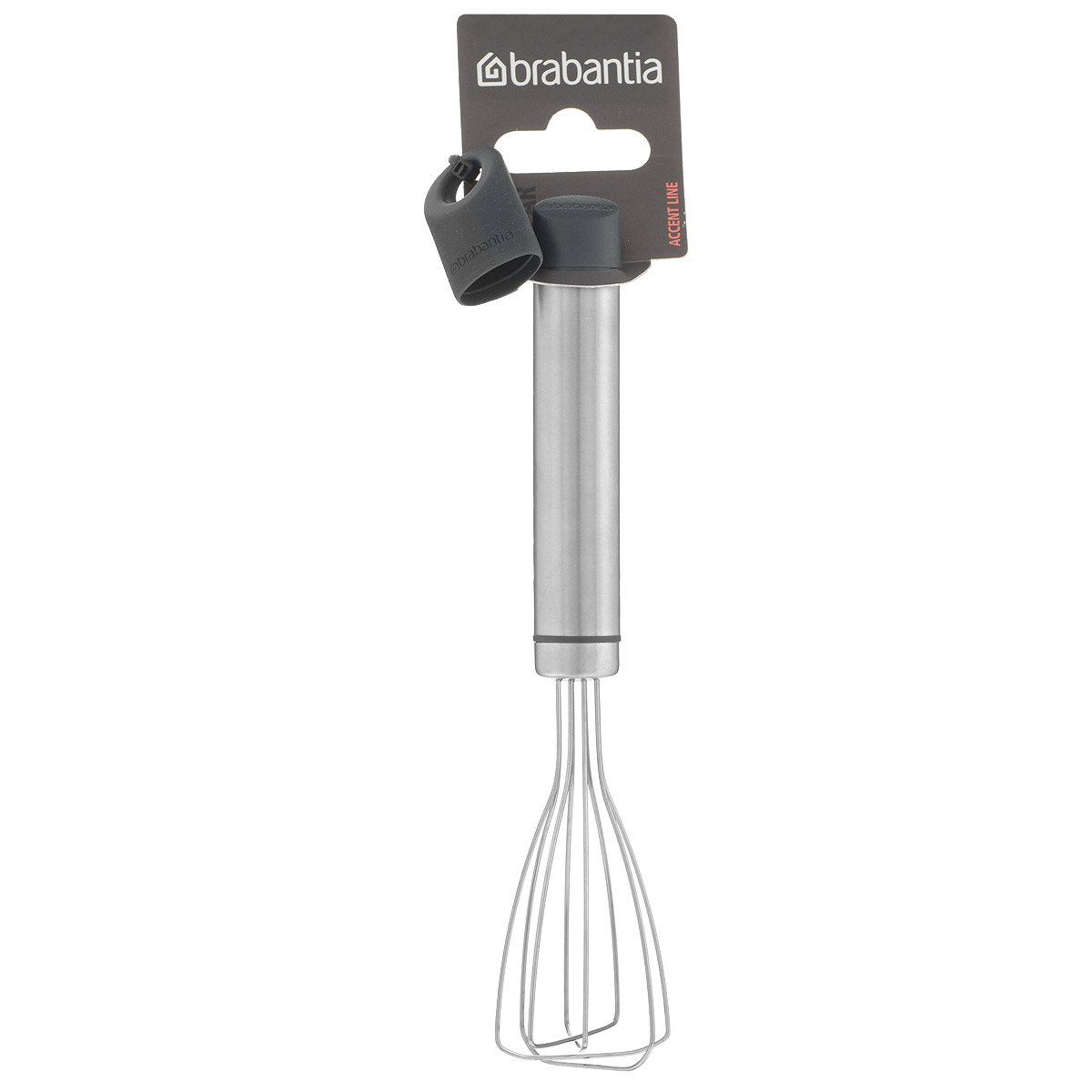 Венчик Brabantia Accent, малый, длина 20 см463341 Венчик Brabantia Accent, малый, длина 20 см463341Венчик Brabantia Accent имеет 4 проволочные петли из высококачественной пружинной стали, обеспечивающих эффективное перемешивание и взбивание ингредиентов. Благодаря небольшому размеру этот венчик удобно использовать в небольших мисках и чашках. Рукоятка изготовлена из высококачественной нержавеющей стали. В комплекте съемный силиконовый колпачок черного цвета для рукоятки. Используя съемные колпачки разных цветов, вы можете создавать свой оригинальный стиль. Можно мыть в посудомоечной машине. Длина венчика: 20 см. Размер рабочей поверхности: 4 см х 4 см.