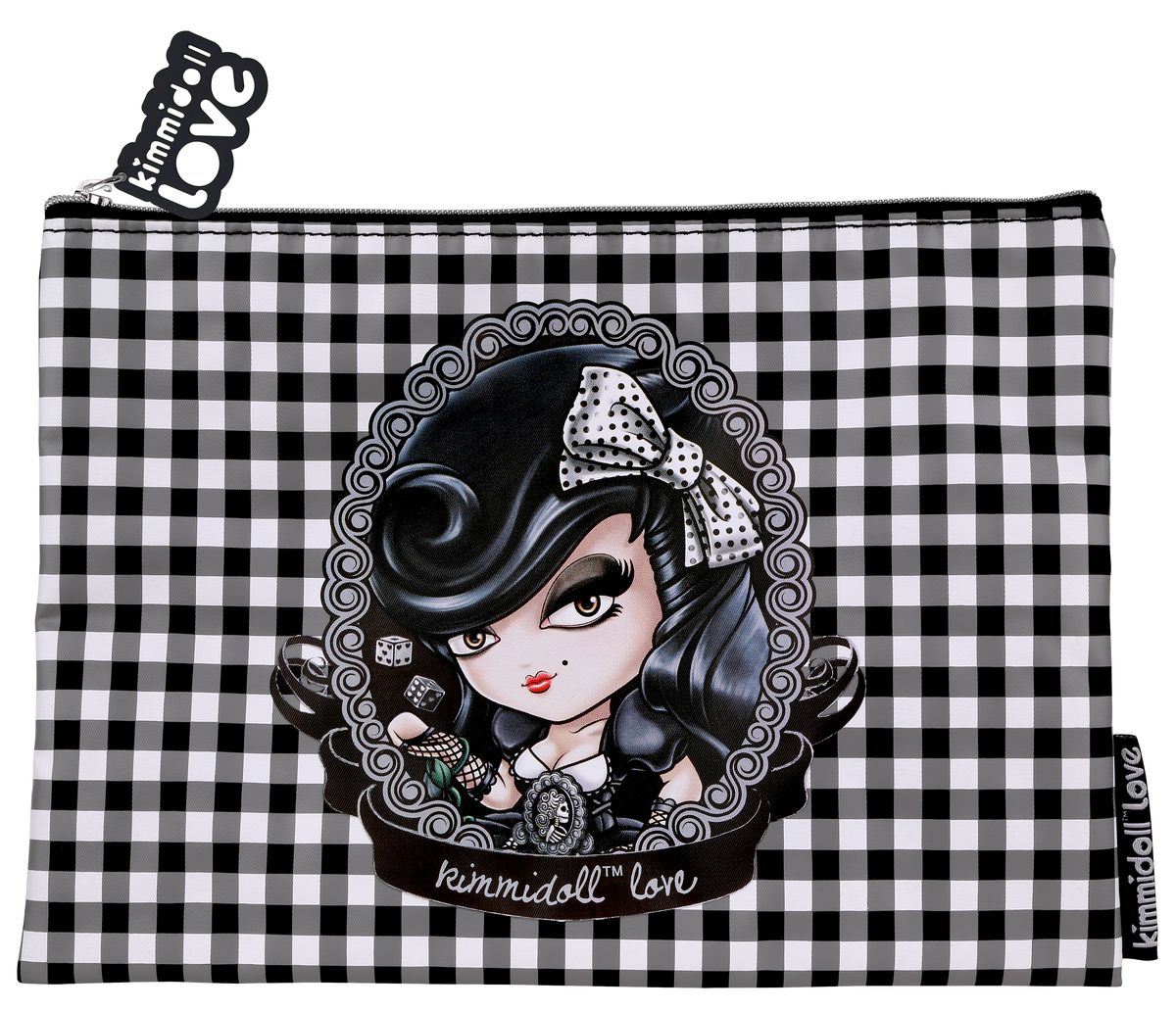 Клатч Kimmidoll Белла Донна (Жизнь и рок-н-ролл)73298с-1 Клатч Kimmidoll Белла Донна (Жизнь и рок-н-ролл)73298с-1Очаровательный клатч Kimmidoll Белла Донна (Жизнь и рок-н-ролл) выполнен в виде конверта из искусственной кожи и нейлона с изображением Белла Донны - талисмана жизни и рок-н-ролла. Изделие закрывается на застежку-молнию и содержит одно отделение. Бегунок оформлен декоративным элементом с перфорированной надписью Kimmidoll Love, выполненным из пластика. В клатч можно положить все самое необходимое для вечеринки или деловой встречи: деньги, телефон, приятные мелочи вроде любимой косметики.Привет, меня зовут Белла Донна! Я талисман жизни и рок-н-ролла. Похоже, что бензин течет в ваших жилах и наполняет ритмом вашу жизнь. Вдавливая педаль газа в пол, вы ни перед кем и ни перед чем не останавливаетесь! Так что пристегните ремень и вперед!