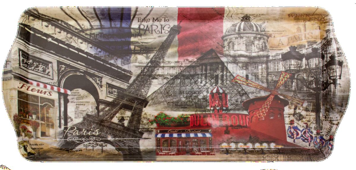 Поднос сервировочный GiftLand Take Me to Paris, 16,5 x 38 смML003-Par2 Поднос сервировочный GiftLand Take Me to Paris, 16,5 x 38 смML003-Par2Прямоугольный поднос GiftLand Take Me to Paris выполнен из высококачественного пластика. Красочный дизайн подноса придаст оригинальность и яркость любой кухне или столовой. Такой поднос станет незаменимым предметом для сервировки стола. Компактный поднос предохранит поверхность стола от грязи и перегрева. Размер подноса: 16,5 см x 38 см. Высота подноса: 2 см.