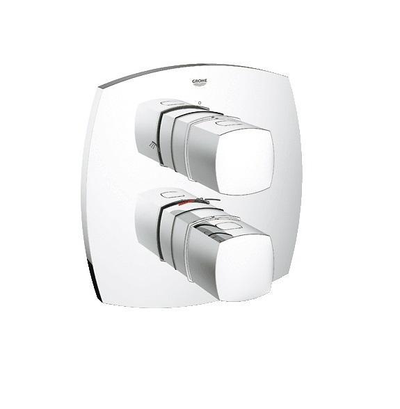 Термостатический смеситель для душа GROHE Grandera (внешняя панель для арт. 35500000) (19937000)4005176930904 Термостатический смеситель для душа GROHE Grandera (внешняя панель для арт. 35500000) (19937000)4005176930904Комплект верхней монтажной части для 35 500 000 Без встраиваемого механизма GROHE StarLight хромированная поверхность Стопор безопасности при 38° C и дополнительный ограничитель температуры воды до 43° C GROHE AquaDimmer Plus многофункциональный затвор воды и регулятор расхода Переключатель: верхний душ /ручной душ Встроенная Eco-кнопка с функцией Eco-Stop для душа С настенными розетками GROHE QuickFix ( скрытые эксцентрики, уплотнение, скрытый монтаж) Металлические рукоятки Минимальное давление 1,0 бар