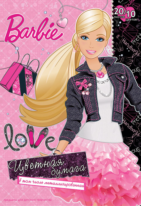 Цветная бумага Barbie, 10 цветов. B7537710895 Цветная бумага Barbie, 10 цветов. B7537710895Цветная бумага Barbie позволит вашему ребенку создавать всевозможные аппликации и поделки.Набор состоит из 20 листов бумаги, 4 из которых металлизированные. Цвета: серебро, золото, желтый, красный, пурпурный, зеленый, голубой, фиолетовый, коричневый, черный. Бумага упакована в картонную папку, оформленную рисунком.Создание поделок из цветной бумаги поможет ребенку в развитии творческих способностей, кроме того, это увлекательный досуг. Уважаемые клиенты! Обращаем ваше внимание, что возможны незначительные изменения в дизайне обложки. Поставка осуществляется в зависимости от наличия на складе.