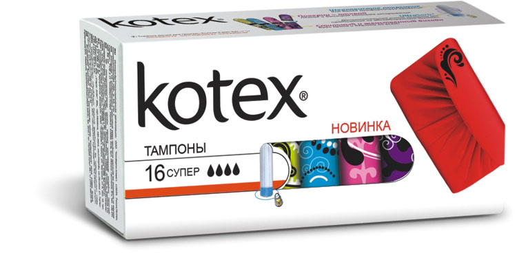 Kotex Тампоны Super, 16 шт2606132245 Kotex Тампоны Super, 16 шт2606132245Состав тампона – высококачественных волокон вискозы (трилобальных волокна). Это позволяет им обеспечивать надежную защиту от протеканий, но при этом быть меньше по размеру и легко принимать анатомическую форму, что более комфортно при использовании. Голубая зона «Ультра Сорб» (UltraSorb) из специальных волокон в основании тампона, надежно удерживает влагу и защищает от протеканий. Усовершенствованное верхнее покрытие «Силки Ковер» (Silky Cover) (шелковистое покрытие) обеспечивает максимальный комфорт при введении. Шелковый прочный вытяжной шнурок.