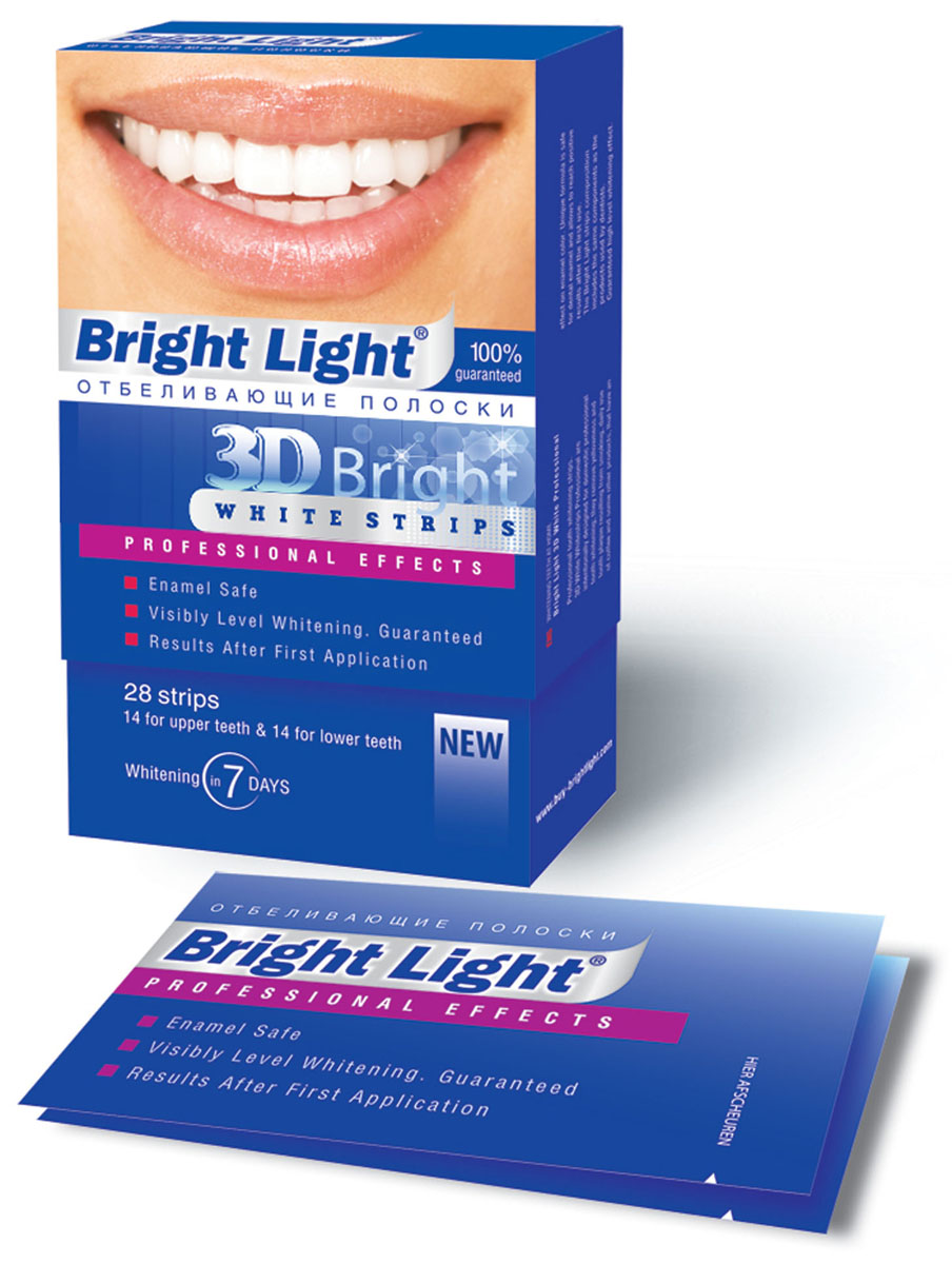 Отбеливающие полоски для зубов Bright Light 3D Bright Professional EffectsPRO -1 Отбеливающие полоски для зубов Bright Light 3D Bright Professional EffectsPRO -1Характеристики: Комплектация: 28 шт. Размер упаковки: 7,5 см x 13 см x 2,5 см. Производитель: Китай. Артикул: PRO -1. Товар сертифицирован.