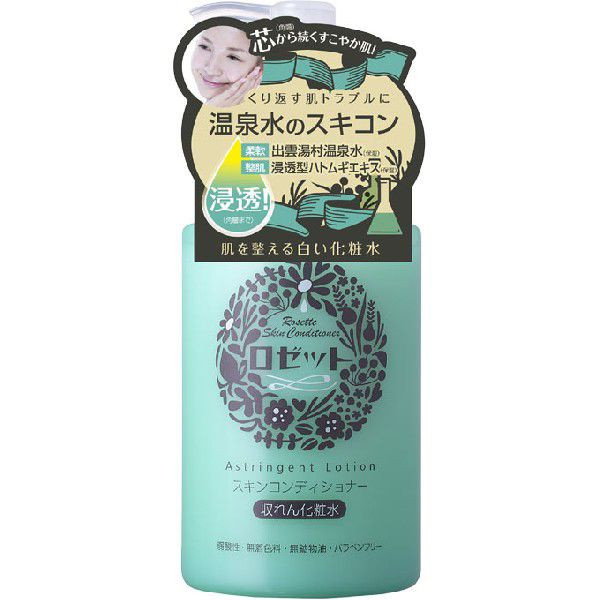 Rosette Сужающий поры лосьон Skin Conditioner на основе термальной воды для чувствительной кожи лица с экстрактами коикса, гаммамелиса, тимьяна, розмарина и шиповника, 200 мл.Б 63001 Rosette Сужающий поры лосьон Skin Conditioner на основе термальной воды для чувствительной кожи лица с экстрактами коикса, гаммамелиса, тимьяна, розмарина и шиповника, 200 мл.Б 63001Освежающий лосьон прекрасно справляется с раздражением, кератиновыми пробками, излишками кожного жира и сухостью кожи.Средство, основанное на воде термального источника, избавит от проблем, проникая глубоко в кожу, придаст гладкость и нежность. Экстракт коикса обладает разглаживающим действием. Экстракт Гамамелиса является хорошим противовоспалительным, тонизирующим и увлажняющим средством. Экстракт тимьяна оказывает тонизирующее и противомикробное средство. Экстракт шиповника – обладает смягчающим эффектом. Имеет легкий аромат трав. Подходит для всех типов кожи.