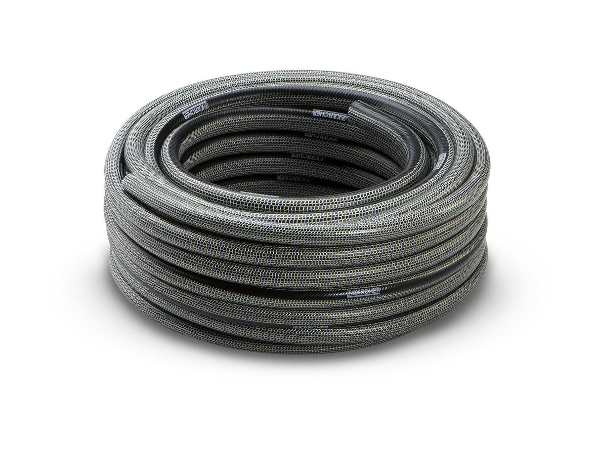 Шланг Karcher PrimoFlex premium, 1/2, 20 м 2.645-150.02.645-150.0 Шланг Karcher PrimoFlex premium, 1/2, 20 м 2.645-150.02.645-150.0При очень интенсивном использовании с высокими нагрузками по давлению, нагрузками по давлению, скручиванию и перегибам, шланг Karcher PrimoFlex premium прослужит не менее 18 лет. Благодаря пятислойной конструкции с двойным армированием (традиционная крестообразная оплетка и плетеная, усиленная нитью KEVLAR) и дополнительным контактирующим с водой слоем обеспечивается: высочайшая устойчивость к перегибам и скручиванию этого шланга. Не содержит вредных веществ, фталатов и вторичного сырья. Максимальное давление: 50 бар. Рабочая температура: от -20°С до +65°С.