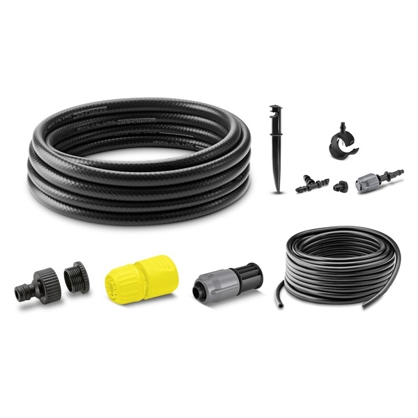 Комплект Karcher для полива цветочных горшков. 2.645-276.02.645-276.0 Комплект Karcher для полива цветочных горшков. 2.645-276.02.645-276.0Система для полива растений в горшках подойдет для полива 15 растений. Полив будет осуществляться с помощью системы шлангов и капельниц. Комплектация набора: - T-образный тройник с регулятором для горшков -10 шт, - Заглушка - 1 шт, - Соединительный колышек - 10 шт, - Колышки для системы полива цветочных горшков -15 шт, - Заглушки малые - 3 шт, - Заглушка большая - 1 шт.