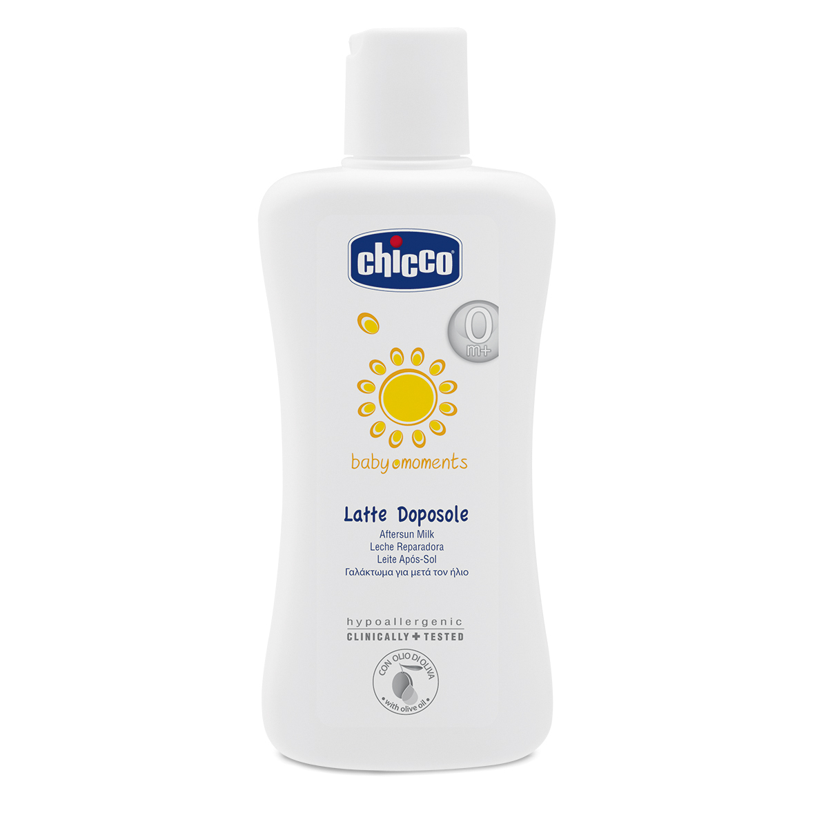 Chicco Молочко после загара, 200 мл00003644000000 Chicco Молочко после загара, 200 мл00003644000000Молочко после загара Chicco успокаивает кожу ребенка, освежает, увлажняет и помогает уменьшить возможные покраснения, возникшие из-за воздействия солнечных лучей. Имеет кремообразную консистенцию, легко наносится, не оставляет жирной пленки и быстро впитывается. Формула с питательным оливковым маслом и увлажняющим алоэ вера защищает кожу, выполняя смягчающее действие. Протестировано микробиологами и дерматологами. С витамином Е. Товар сертифицирован.
