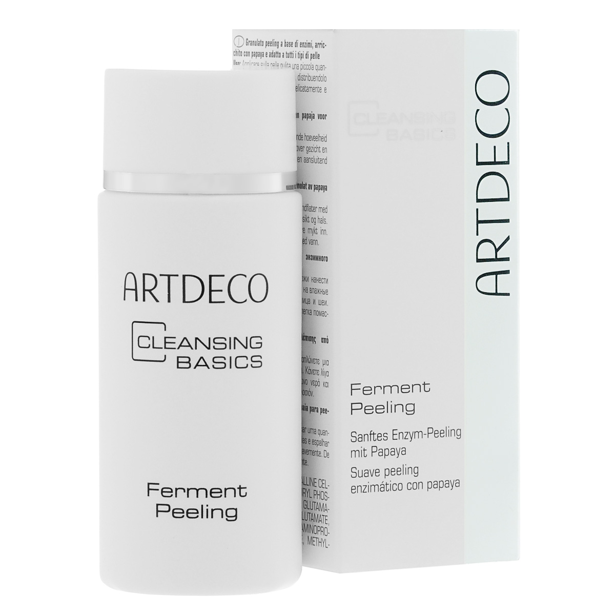 ARTDECO Ферментный пилинг Pure Minerals Ferment Peeling, 30 г6806 ARTDECO Ферментный пилинг Pure Minerals Ferment Peeling, 30 г6806Нежная пена для пилинга мягко удаляет отмершие частицы кожи и придает коже свежесть и гладкость. Пена отлично подходит для ухода за кожей, склонной к акне и покраснениям, так как не содержит отшелушивающих гранул. Продукт очень экономичен в использовании. Подходит для всех типов кожи. Содержит папаин (фермент, полученный из плодов папайи).