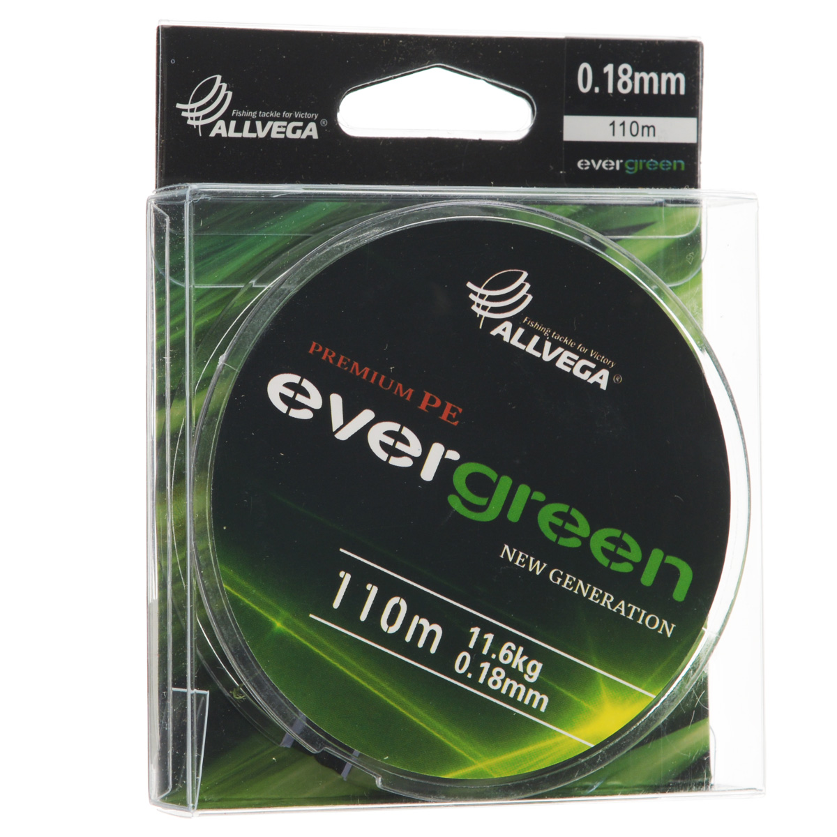 Леска плетеная Allvega Evergreen, цвет: темно-зеленый, 110 м, 0,18 мм, 11,6 кг46922 Леска плетеная Allvega Evergreen, цвет: темно-зеленый, 110 м, 0,18 мм, 11,6 кг46922Плетеная леска Allvega Evergreen очень прочная и способна выдержать сильные нагрузки. Благодаря высококачественному сырью леска Allvega Allvega Evergreen максимально устойчива к любым погодным условиям и особенностям каждого водоема. При традиционных методах производства плетеные шнуры со временем теряют свой цвет (покрытие), а вместе с ним и часть своих полезных физических свойств. Революционно новый подход в технологии изготовления лесок Allvega Evergreen позволяет забыть о проблеме потери цвета в процессе использования шнура. Он всегда будет зеленым - он просто не может быть другим!