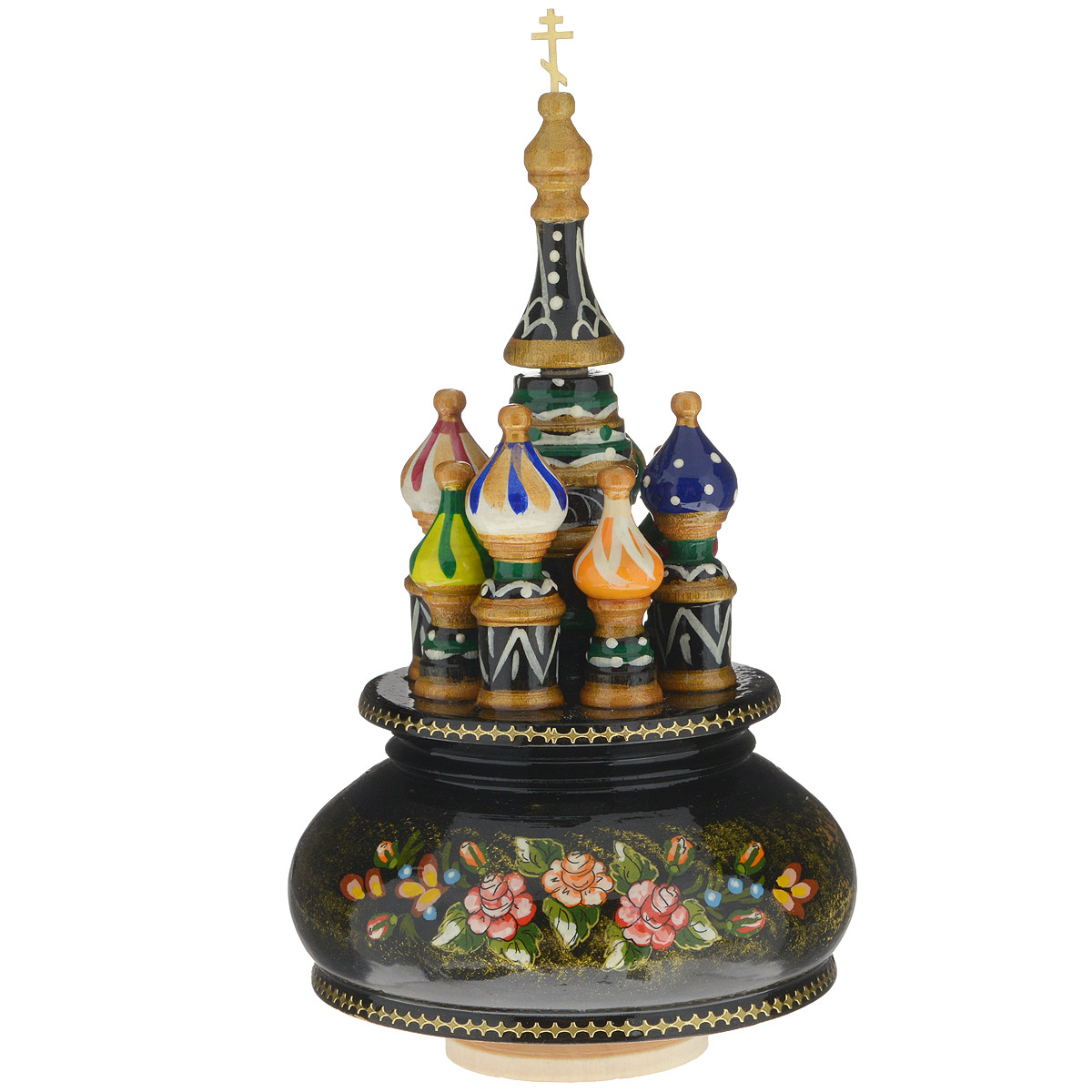Фигурка декоративная Sima-land Храм, музыкальная, высота 21 см. 10799181079918 Фигурка декоративная Sima-land Храм, музыкальная, высота 21 см. 10799181079918Декоративная фигурка Sima-land Храм, выполненная из дерева в виде храма, покрыта лаком и оформлена красочными рисунками. Основание фигурки крутится и предназначено для завода музыкального механизма. Поверните основание фигурки, и она начнет медленно вращаться, и заиграет приятная мелодия. Декоративная музыкальна фигурка Sima-land Храм не оставит равнодушным ни одного любителя изысканных вещей и станет прекрасным подарком. Размер фигурки: 11 см х 11 см х 21 см.