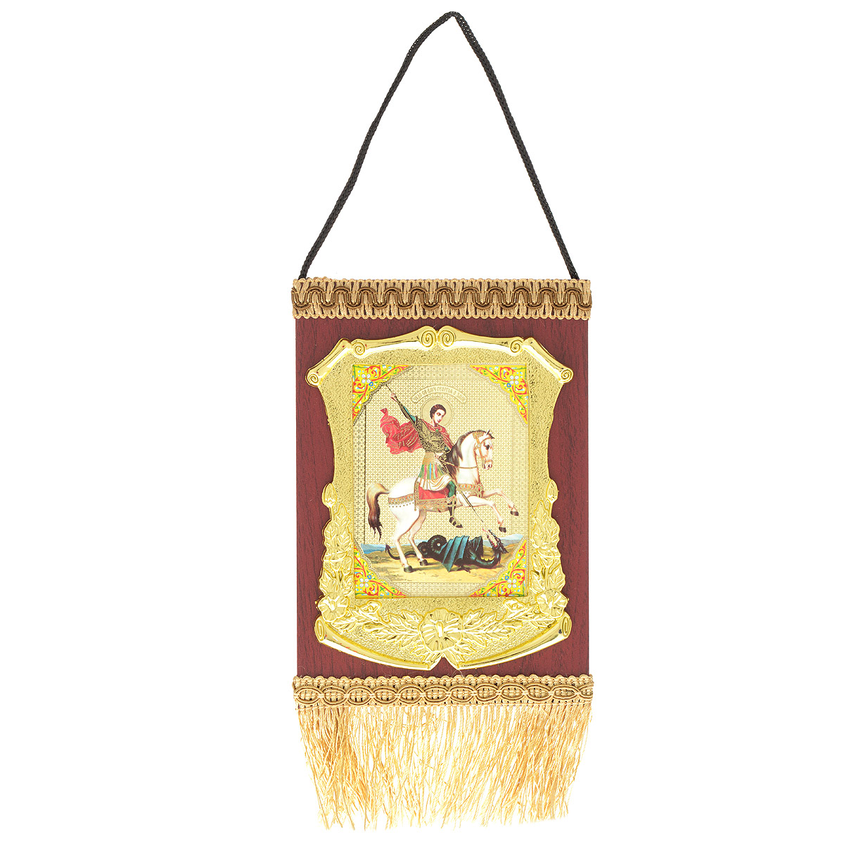 Икона в рамке Sima-land, 13 х 19 см121843 Икона в рамке Sima-land, 13 х 19 см121843Икона Sima-land, выполненная из дерева, оформлена святым изображением в изящной пластиковой рамке под золото и тесьмой с бахромой. Изделие оснащено подвесом, благодаря которому икону удобно вешать на стену. Икона полностью соответствует канонам Русской Православной Церкви. Такая икона будет прекрасным подарком с духовной составляющей.