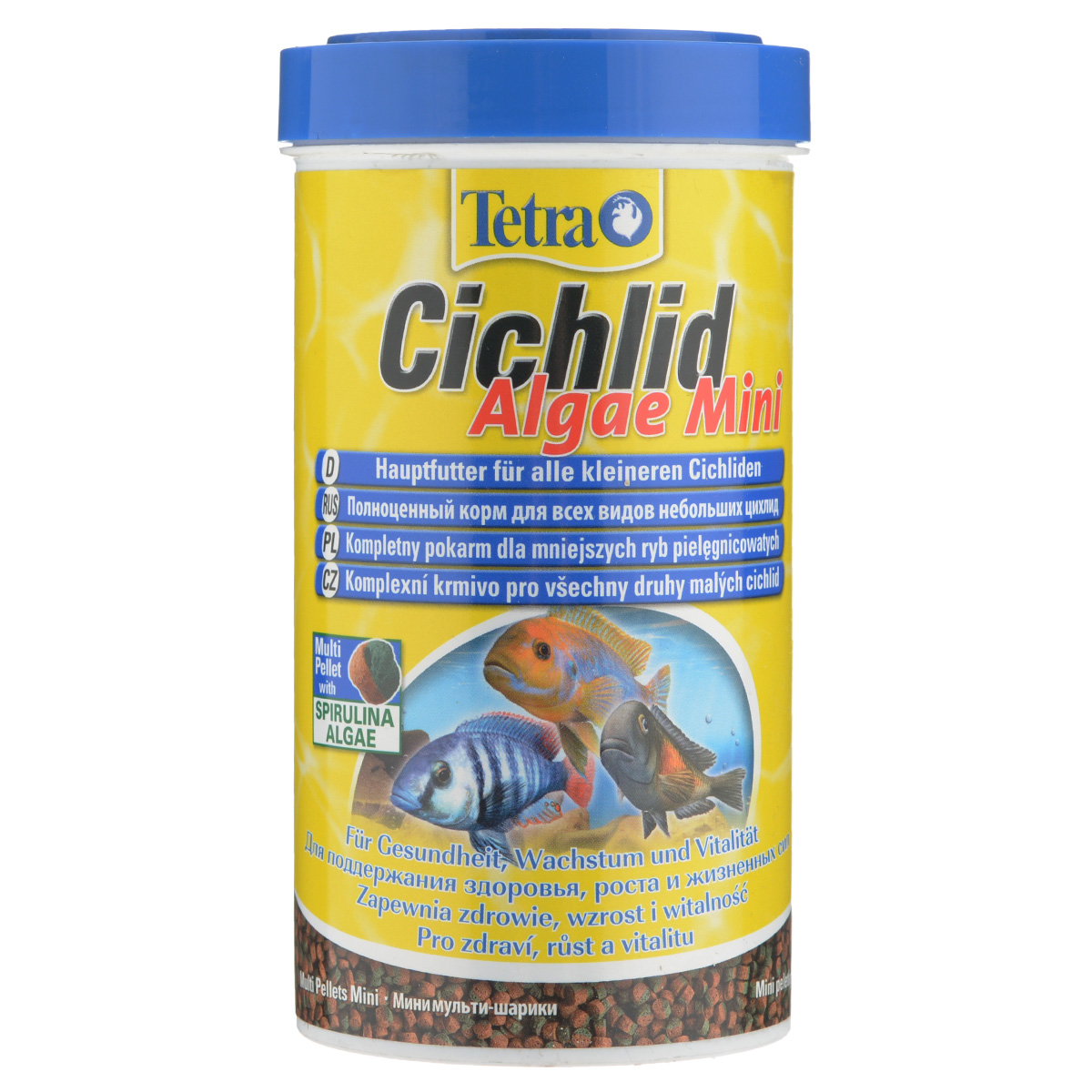 Корм Tetra Cichlid Aglae Mini для любых видов небольших цихлид, в виде шариков, 500 мл197480 Корм Tetra Cichlid Aglae Mini для любых видов небольших цихлид, в виде шариков, 500 мл197480Полноценный растительный корм Tetra Cichlid Aglae Mini для всех видов цихлид разработан для поддержания здоровья, роста и жизненных сил. Особенности Tetra Cichlid Aglae Mini: богатое содержание высококачественного белка и других питательных веществ удовлетворяет потребности в питании, новая форма корма в виде шариков с полезным концентратом содержит водоросли спирулина, обеспечивающие яркую окраску и придающие жизненные силы, особенно подходит для всеядных и травоядных цихлид, маленький размер корма подходи для небольших цихлид, запатентованная формула BioActive - для поддержания здоровья и продолжительной жизни. Рекомендации по кормлению: кормить несколько раз в день маленькими порциями. Характеристики: Состав: зерновые культуры, экстракты растительного белка, рыба и побочные рыбные продукты, дрожжи, моллюски и раки, масла и жиры, водоросли (спирулина 2,0%), минеральные вещества. ...