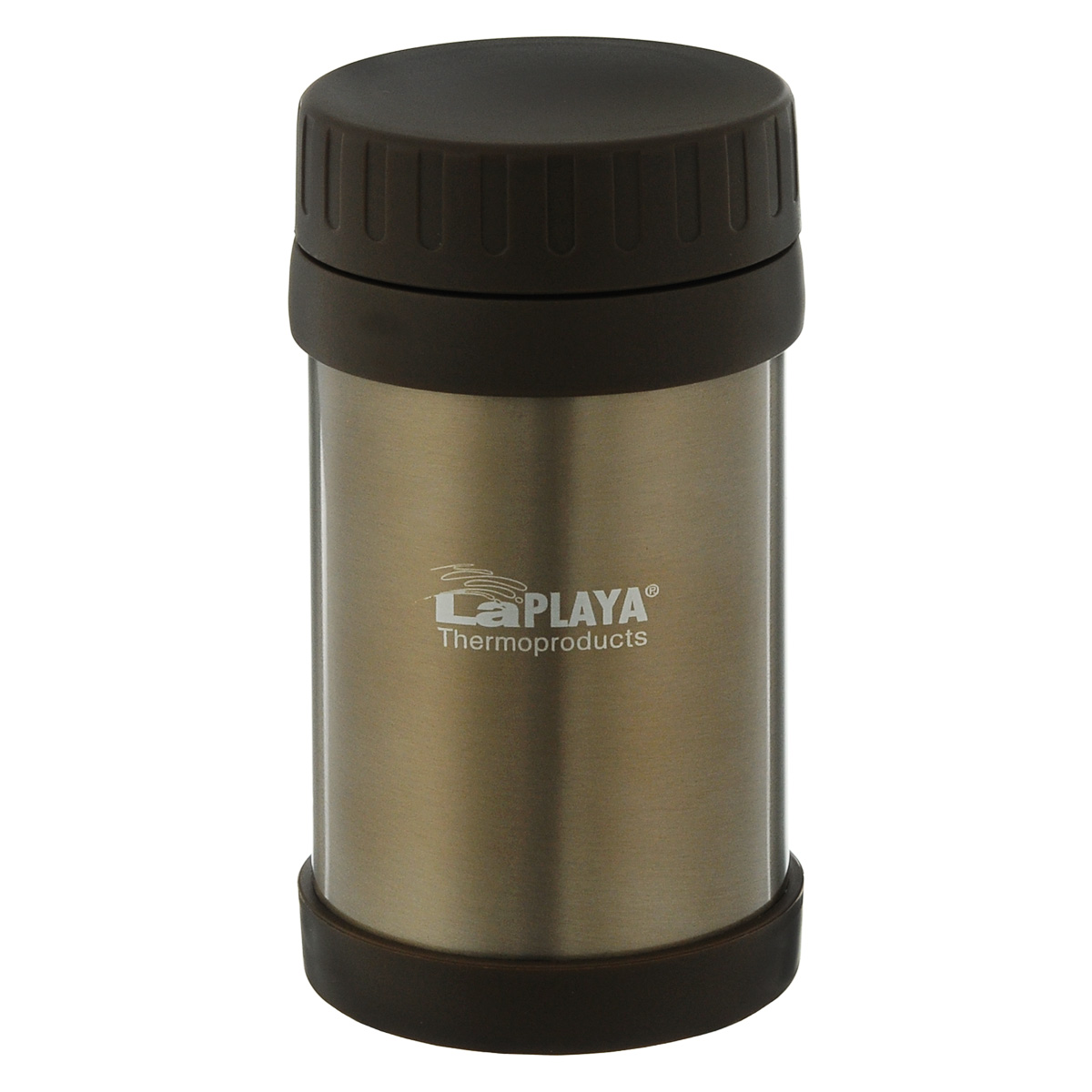 Термос для еды LaPlaya Food Container, цвет: коричневый, 500 мл560084 Термос для еды LaPlaya Food Container, цвет: коричневый, 500 мл560084Корпус термоса LaPlaya Food Container изготовлен из высококачественной нержавеющей стали с двумя стенками и превосходной вакуумной изоляцией. Термос оснащен крышкой, благодаря которой сохраняется абсолютная герметичность. Изделие имеет большое горлышко, поэтому идеально подходит для салатов, закусок, первых и вторых блюд. Такой термос удобен в использовании и станет полезным подарком. Нельзя мыть в посудомоечной машине. Диаметр (по верхнему краю): 7 см. Диаметр основания: 8,5 см. Высота (без учета крышки): 15,5 см.