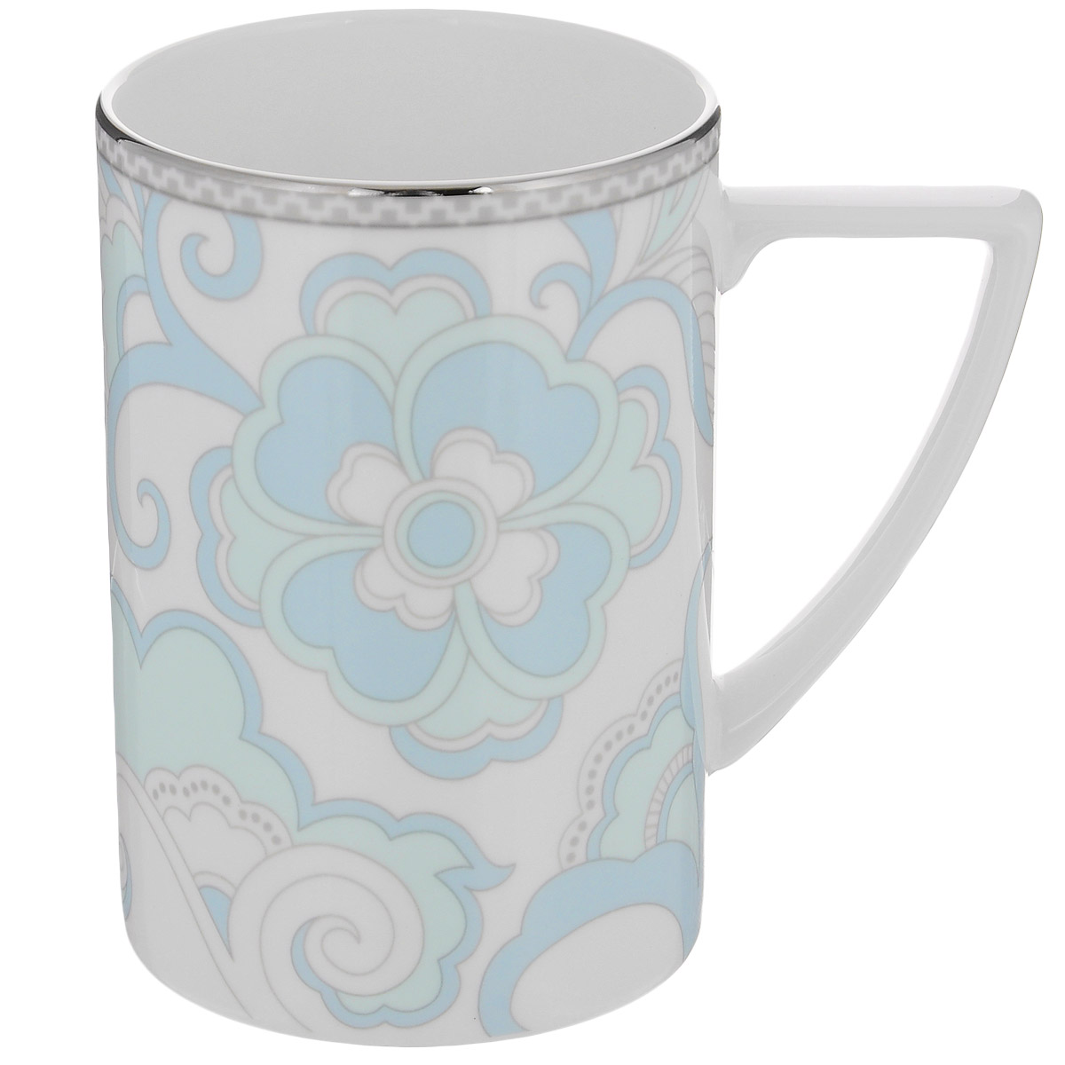 Кружка Royal Porcelain Картье, белый, голубой, 380 мл9018/3431 Кружка Royal Porcelain Картье, белый, голубой, 380 мл9018/3431Кружка Royal Porcelain Картье изготовлена из костяного фарфора, с содержанием костяной муки 45%. Изделие сочетает в себе изысканный вид с прочностью и долговечностью. Ненавязчивая роспись в виде цветов придает изделию прелесть. Ручка оригинальной формы удобна в использовании. Кружка Royal Porcelain Картье станет незаменимым атрибутом чаепития. Объем: 380 мл. Диаметр (по верхнему краю): 7,5 см. Высота: 11 см.