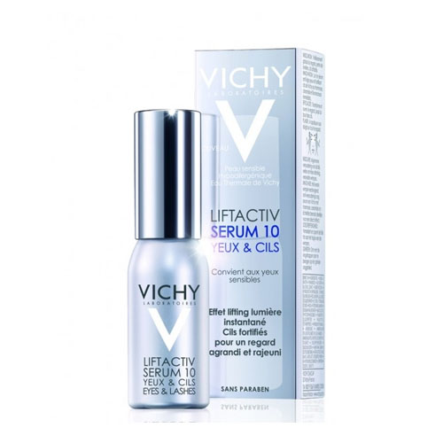 Vichy Сыворотка 10 Глаза & Ресницы Liftactiv Дерморесурс, 15 млM5878300 Vichy Сыворотка 10 Глаза & Ресницы Liftactiv Дерморесурс, 15 млM5878300Первая антивозрастная сыворотка от Vichy для кожи вокруг глаз укрепляющая ресницы сокращает морщины и осветляет кожу вокруг глаз.Ваш взгляд становиться моложе и выразительнее.День за днем укрепляет ресницы, увеличивая их густоту за 1 месяц на 42%. Содержит Рамнозу 10%, Керамиды, Гиалуроновую кислоту и светоотражающие частицы. Рамноза запатентованная инновационная молекула растительного происхождения в максимальной 10%-ой концентрации прицельно воздействует на ресурс молодости кожи - Дерморесурс, возобновляя его активность и омолаживая все слои кожи. При возрастных изменениях кожи вокруг конура глаз женщин 35+: морщины, темные круги, припухлости, потеря сияния, ослабленные ресницы.