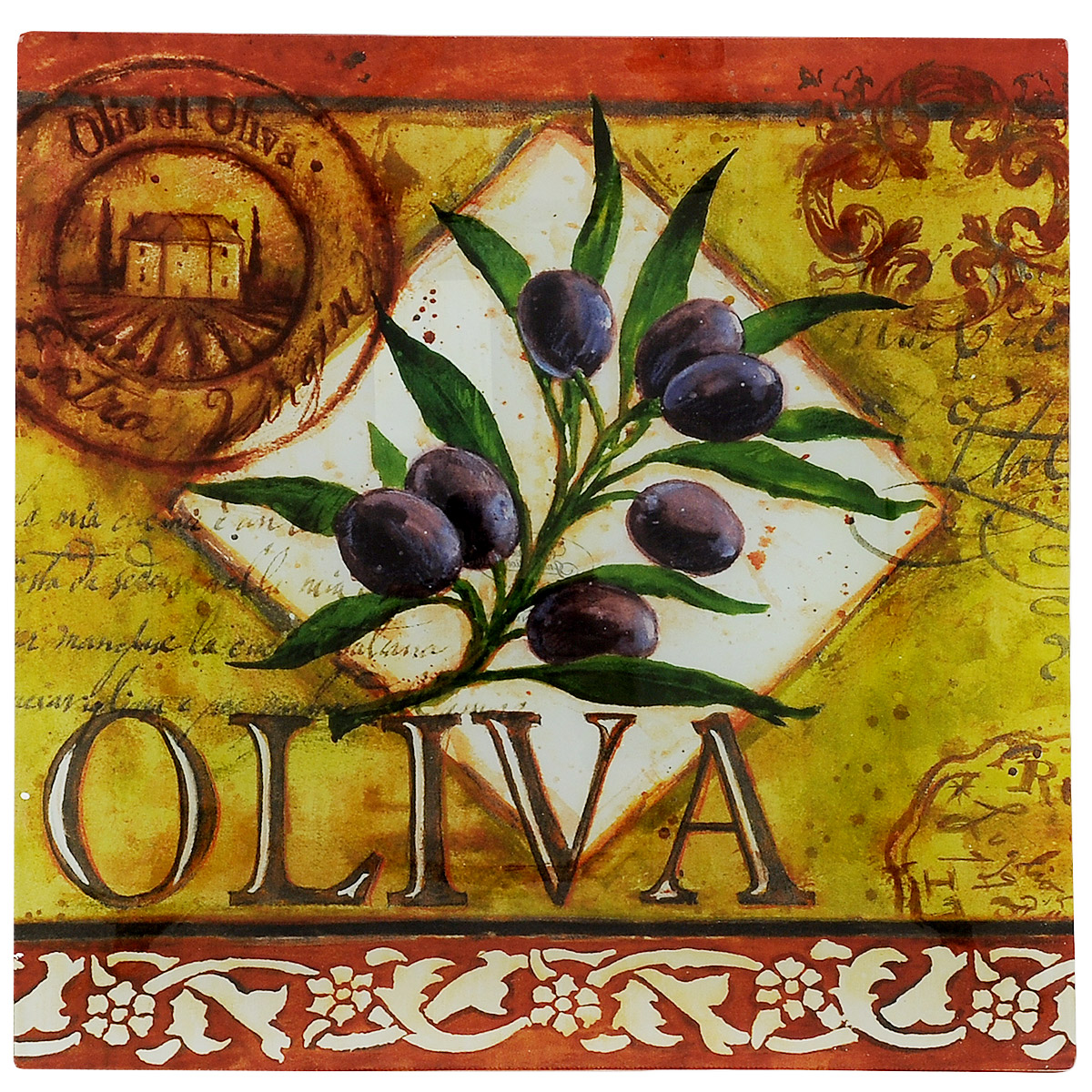 Блюдо Certified International Oliva, 35 см х 35 см115510 Блюдо Certified International Oliva, 35 см х 35 см115510Изящное квадратное блюдо Certified International Oliva выполнено из прочного стекла и оформлено изображением ветки оливы. Блюдо прекрасно подойдет для сервировки различных блюд. Такое блюдо прекрасно оформит праздничный стол и станет желанным подарком для любой хозяйки. Размер: 35 см х 35 см х 2 см.