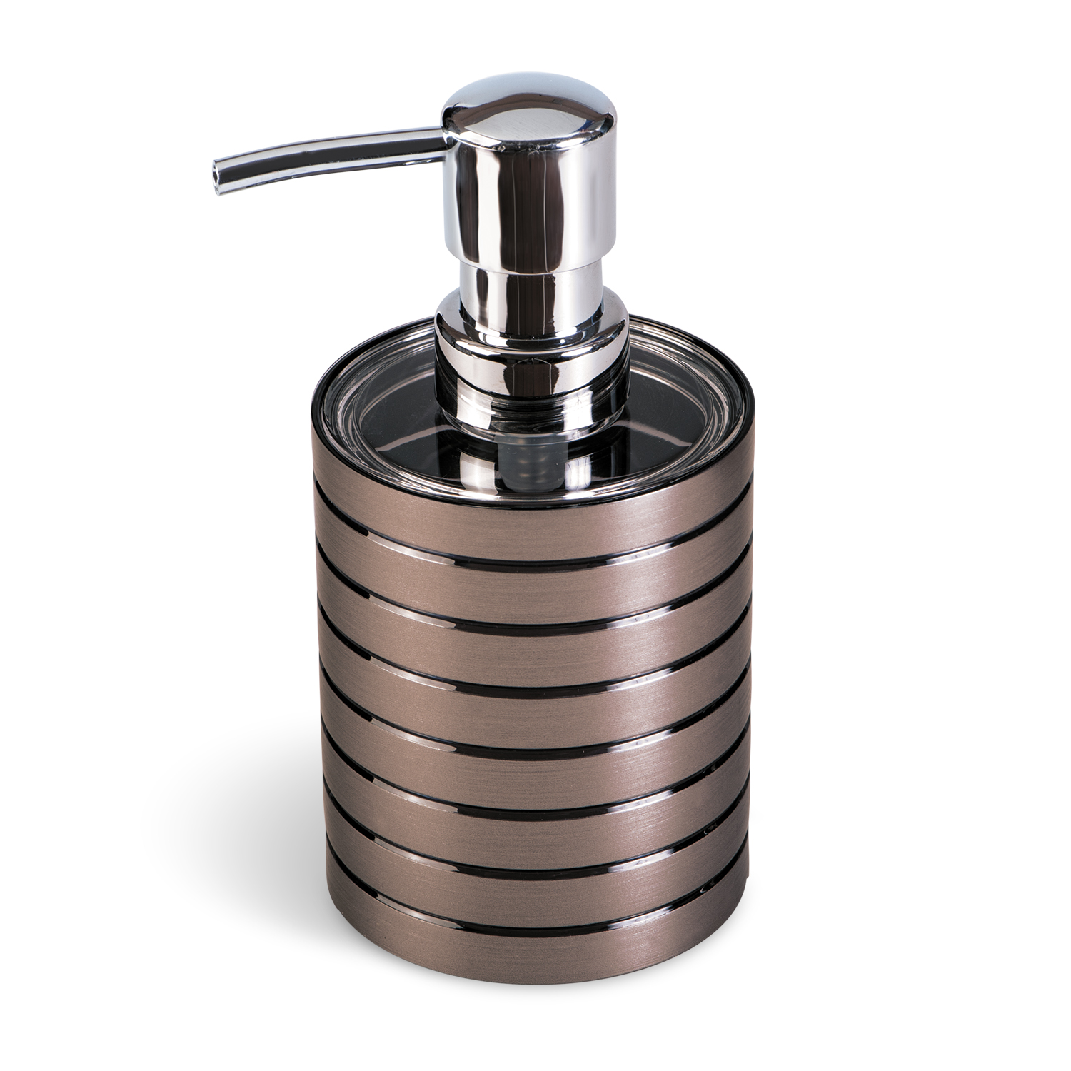 Дозатор для жидкого мыла Tatkraft King Tower Bronze, цвет: коричневый12561 Дозатор для жидкого мыла Tatkraft King Tower Bronze, цвет: коричневый12561Дозатор для жидкого мыла King Tower изготовлен из коричневого акрила с серебристыми вставками. Такой аксессуар очень удобен в использовании: достаточно лишь перелить жидкое мыло в дозатор, а когда необходимо использование мыла, легким нажатием выдавить нужное количество. Дозатор King Tower станет стильным аксессуаром, который украсит интерьер ванной комнаты. Характеристики: Материал: акрил, пластик. Диаметр дозатора: 7,5 см. Высота дозатора: 15 см.