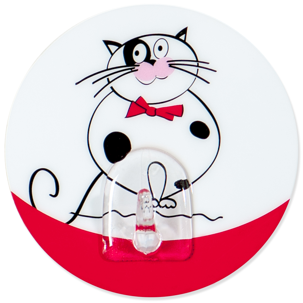 Крючок адгезивный Tatkraft Funny cats. 1821118211 Крючок адгезивный Tatkraft Funny cats. 1821118211Крючок адгезивный Tatkraft Funny cats изготовлен из пластика и декорирован изображением кота. Крючок может быть установлен только на ровной воздухонепроницаемой поверхности: плитка, стекло, пластик, металл, ламинированное дерево и другие. Крючок является многоразовым, что позволяет перевесить его в любое удобное место. Крючок Tatkraft Funny cats имеет авторский дизайн, который украсит любой интерьер. Диаметр: 8 см. Длина крючка: 1,5 см. Максимальный вес: 3 кг.