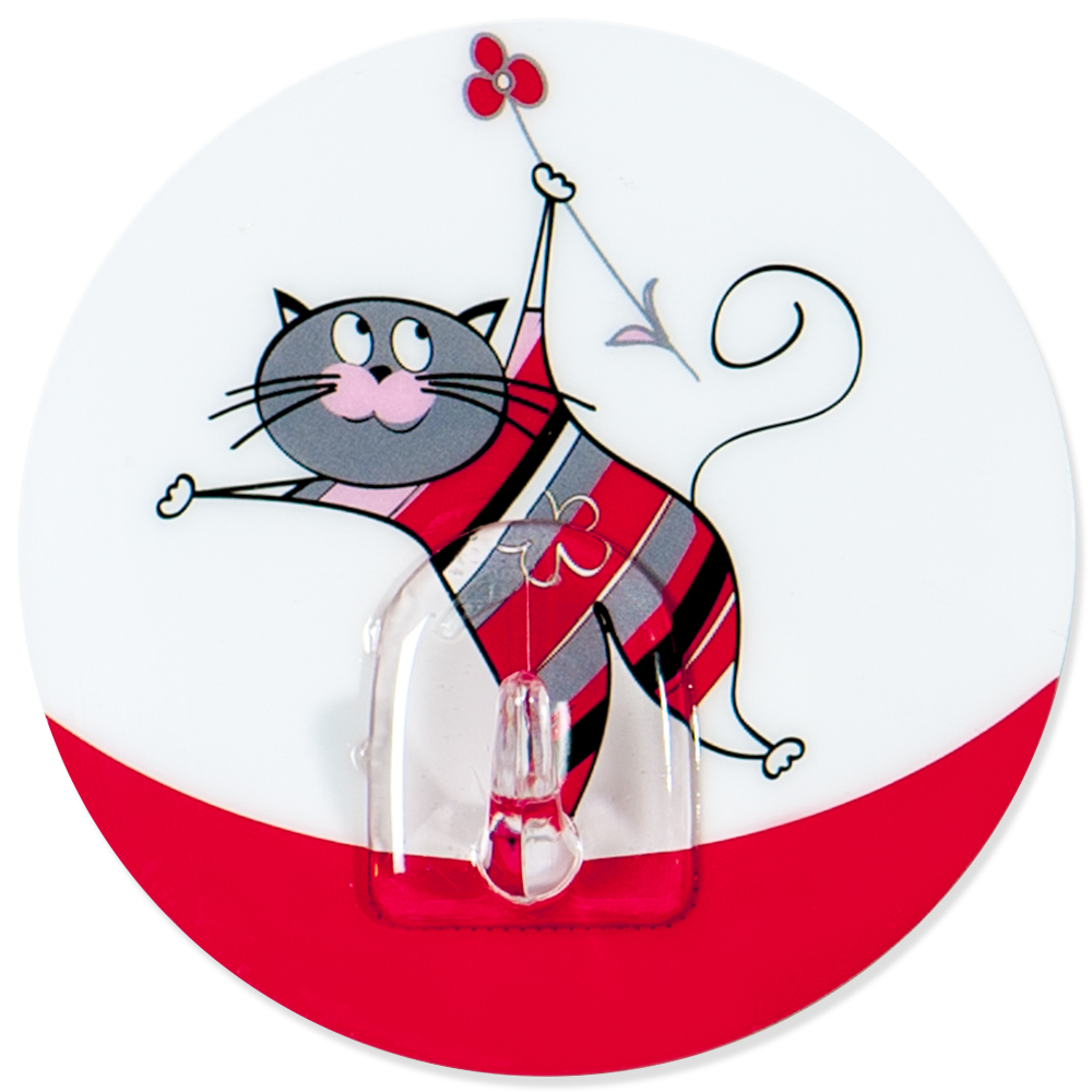 Крючок адгезивный Tatkraft Funny cats21099 Крючок адгезивный Tatkraft Funny cats21099Крючок адгезивный Tatkraft Funny cats изготовлен из пластика. Крючок может быть установлен только на ровной воздухонепроницаемой поверхности: плитка, стекло, пластик, металл, ламинированное дерево и другие. Крючок является многоразовым, что позволяет перевесить его в любое удобное место. Крючок Tatkraft Funny cats имеет авторский дизайн, который украсит любой интерьер. Диаметр: 8 см. Длина крючка: 1,5 см. Максимальный вес: 3 кг.