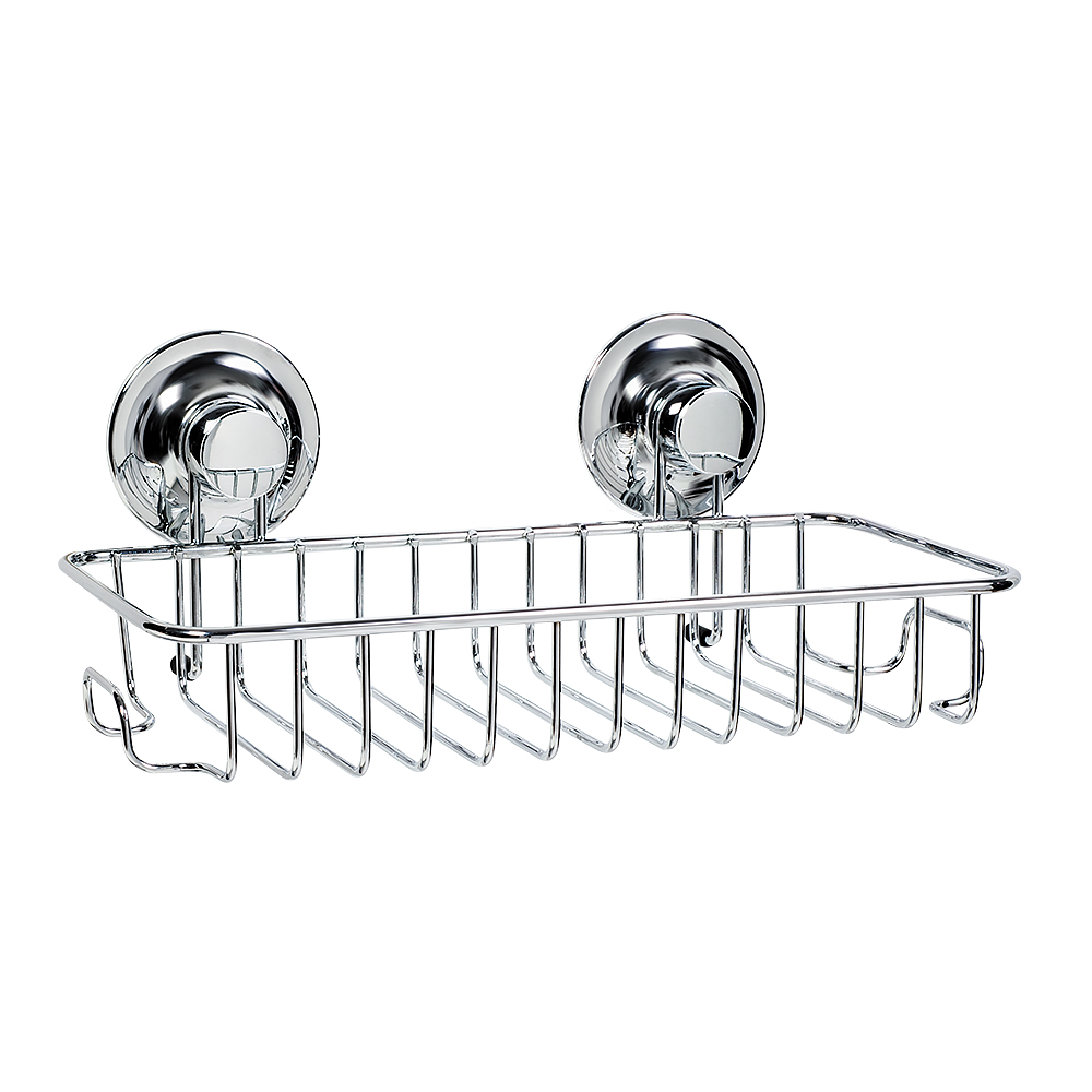 Фигурная полка Tatkraft Ring Lock, 2 крючка, на вакуумных присосках, 28,5 х 14 х 9 см17214 Фигурная полка Tatkraft Ring Lock, 2 крючка, на вакуумных присосках, 28,5 х 14 х 9 см17214Фигурная полка Tatkraft Ring Lock с одним ярусом и двумя боковыми крючками прекрасно впишется в интерьер любой ванной. Не занимая много места, полка достаточно вместительная и выдерживает нагрузку 8 кг! Благодаря вакуумным присоскам, полка надежно крепится к ровной и не ровной (1-2 мм), воздухонепроницаемой поверхности. Полка Tatkraft Ring Lock займет достойное место в вашем доме. Размер полки: 28,5 см х 14 см х 9 см. Диаметр вакуумного крепления: 6,5 см.