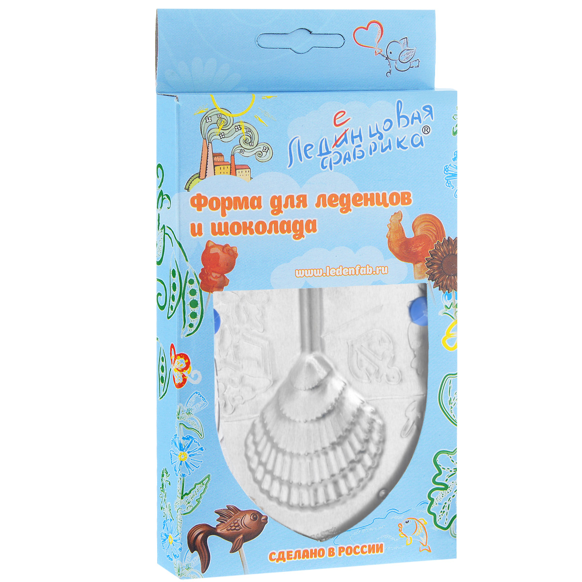 Форма для леденцов Ракушка королевская, 9,5 см х 9,5 см0013 Форма для леденцов Ракушка королевская, 9,5 см х 9,5 см0013С помощью формы Ракушка королевская вы сможете сделать разнообразные леденцы и шоколадки своими руками, используя натуральные продукты: сахар, воду, сок и готовый шоколад. Изделие выполнено из пищевого алюминия. Форма удобна в использовании и оснащена пластиковыми ножками. В комплект входят 10 палочек для леденцов, выполненных из бамбука и инструкция по применению. Детская тематика формочек направлена на воспитание в детях доброго отношения к окружающему миру. Размер формы: 9,5 см х 9,5 см х 0,8 см. Размер готового леденца: 5 см х 5,2 см х 0,7 см. Длина палочки: 15 см. Уважаемые клиенты, обращаем ваше внимание на возможное изменение дизайна упаковки.