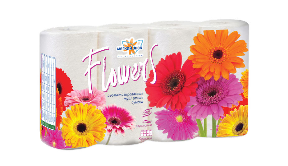 Туалетная бумага Мягкий знак Flowers, ароматизированная, двухслойная, цвет: белый, 8 рулоновC56 Туалетная бумага Мягкий знак Flowers, ароматизированная, двухслойная, цвет: белый, 8 рулоновC56Ароматизированная туалетная бумага Мягкий знак Flowers обладает приятным цветочным ароматом. Двухслойная туалетная бумага мягкая, нежная, но в тоже время прочная, с отрывом по линии перфорации. Количество листов: 160 шт. Количество слоев: 2. Размер листа: 12,5 см х 9,6 см. Состав: 100% целлюлоза, цветочный ароматизатор.