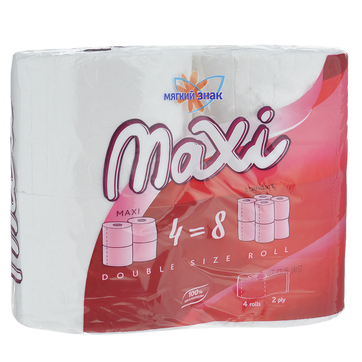 Туалетная бумага Мягкий знак Maxi, двухслойная, цвет: белый, 4 рулонаC118 Туалетная бумага Мягкий знак Maxi, двухслойная, цвет: белый, 4 рулонаC118Туалетная бумага Мягкий знак Maxi, выполненная из натуральной целлюлозы, обеспечивает превосходный комфорт и ощущение чистоты и свежести. Необыкновенно мягкая, но в тоже время прочная, бумага не расслаивается и отрывается строго по линии перфорации. Один рулон туалетной бумаги Мягкий знак Maxi равен двум стандартным рулонам. Количество листов: 320 шт. Количество слоев: 2. Размер листа: 12,5 см х 9,6 см. Состав: 100% целлюлоза.