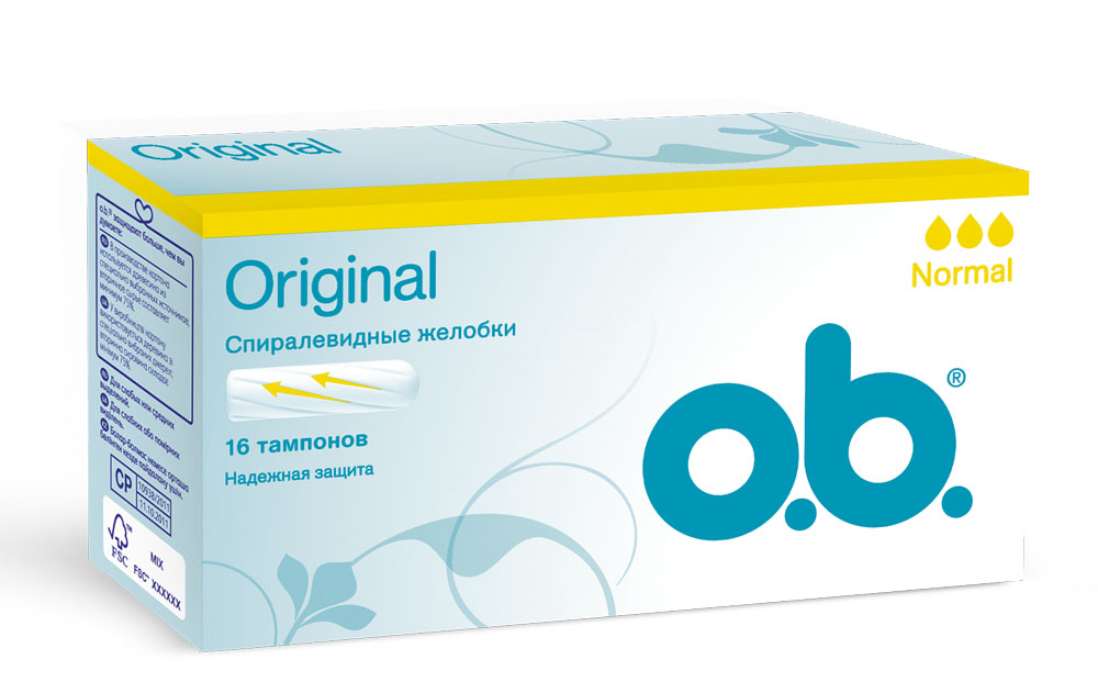 O.B. Тампоны Original Normal, 16 шт79601 O.B. Тампоны Original Normal, 16 шт79601Тампоны О.В. Original Normal со спиралевидными желобками идеально подойдут для надежной защиты. Спиралевидные желобки FluidLock были разработаны для того, чтобы более эффективно направлять жидкость внутрь тампона, обеспечивая комфорт и надежную защиту. Тампоны О.В. Original Normal рекомендованы при незначительных и средних выделениях. Товар сертифицирован.