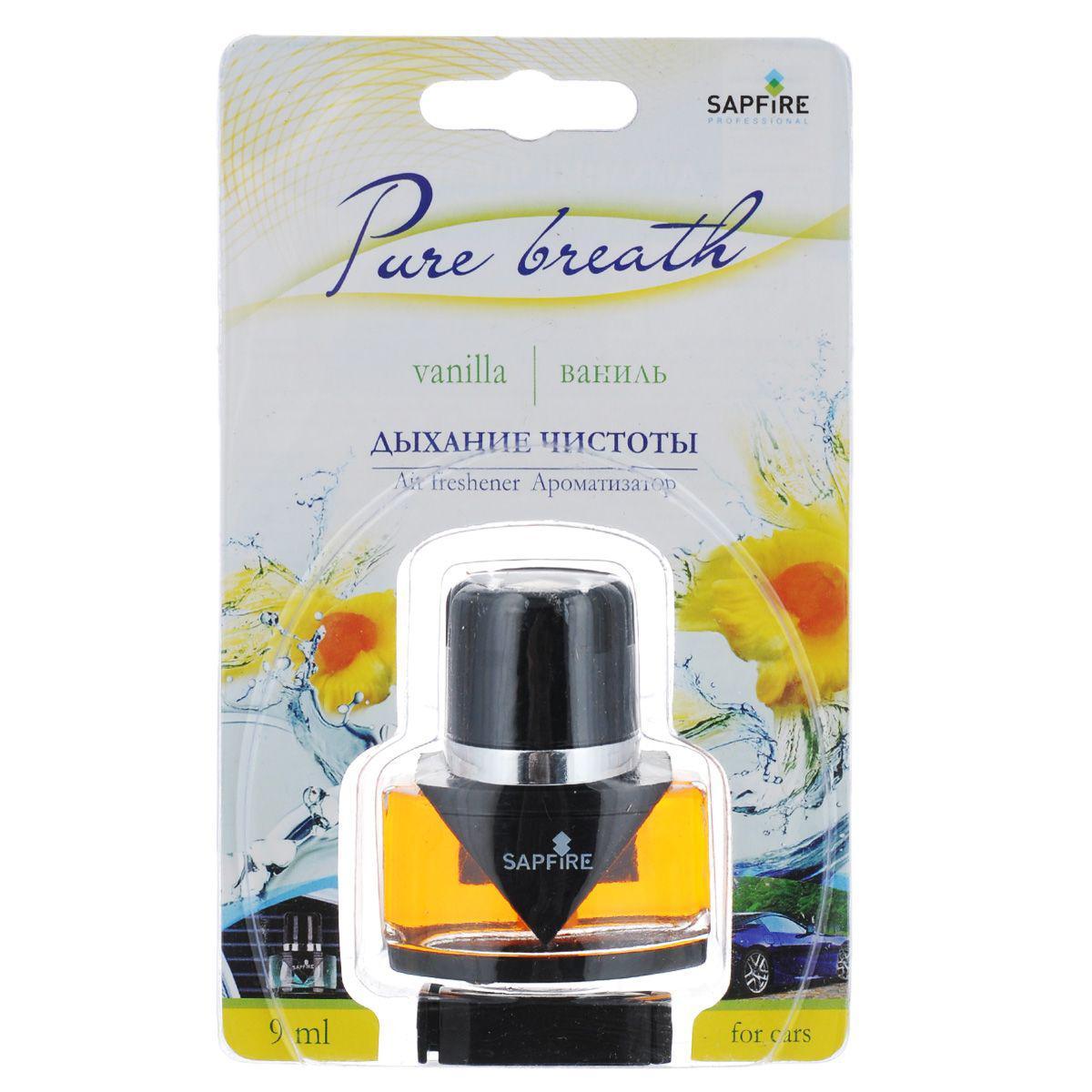 Ароматизатор в дефлектор Sapfire Pure Breath, ваниль20014-SAT Ароматизатор в дефлектор Sapfire Pure Breath, ваниль20014-SATАвтомобильный ароматизатор Sapfire Pure Breath имеет приятный аромат ванили. Ароматизатор выполнен из пластика и вставляется в дефлектор машины. Pure Breath - новое поколение концентрированных ароматизаторов. Парфюмерная композиция произведена в Японии. Обеспечивает стойкий насыщенный аромат и свежий запах. Состав: пластик, парфюмерная композиция высокой концентрации, стабилизатор. Размер ароматизатора: 5,5 см х 4,5 см х 3 см.