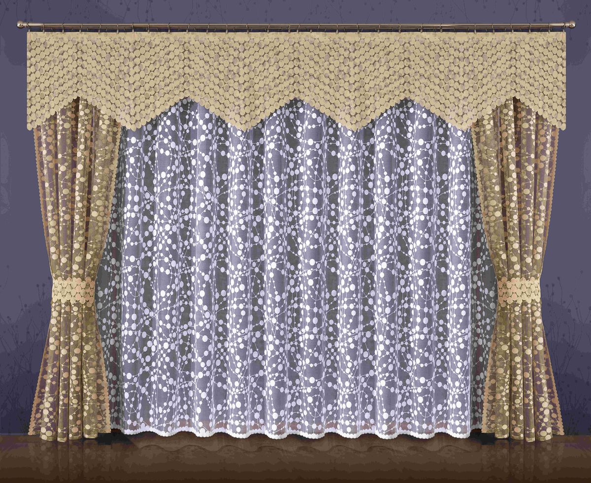 Комплект штор WISAN 400*250+145*250*2+320*60. 086WS03301004 Комплект штор WISAN 400*250+145*250*2+320*60. 086WS03301004Комплект штор WISAN 400*250+145*250*2+320*60. 086WМатериал: 100% п/э, размер: 400*250+145*250*2+320*60, цвет: бежевый