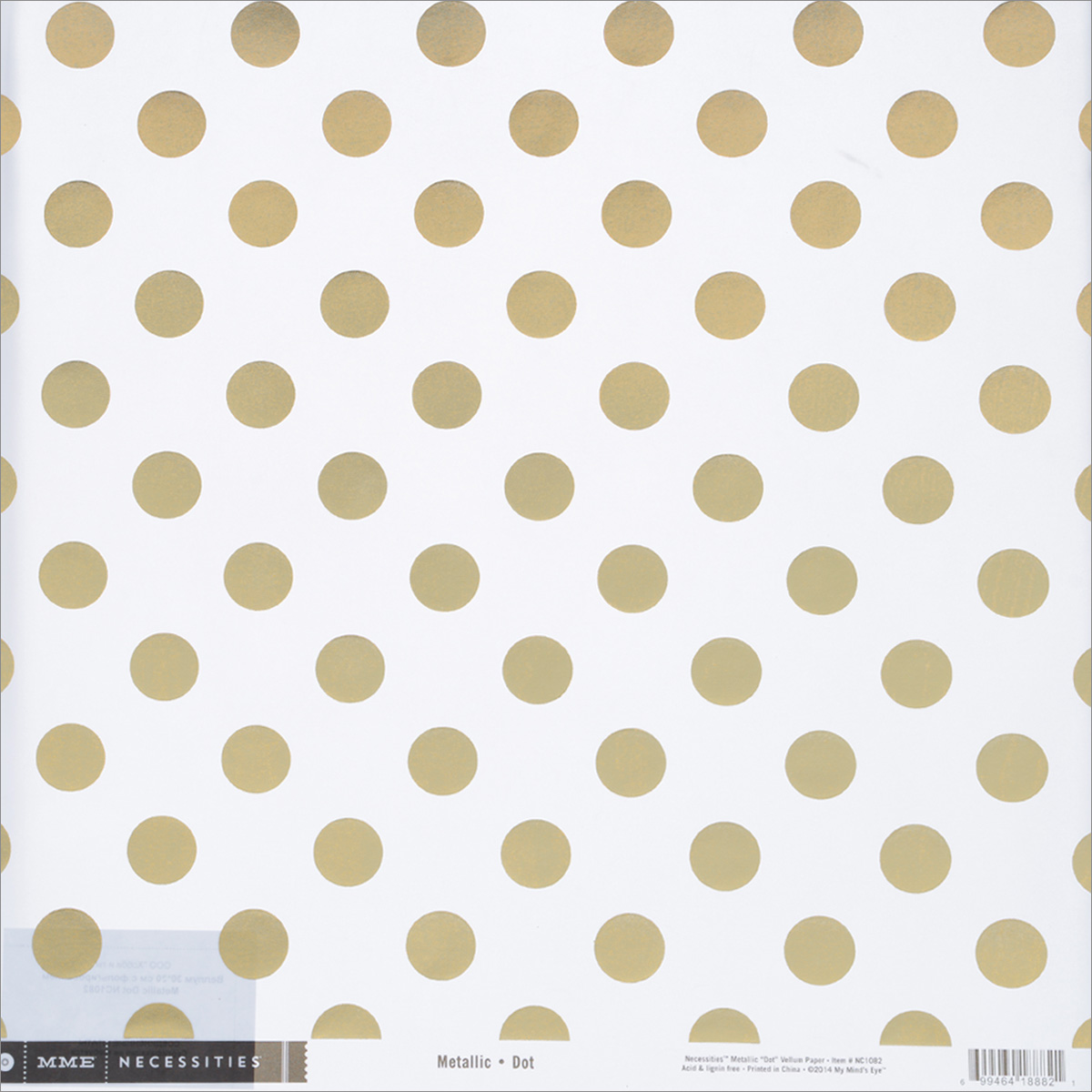 Веллум My Minds Eye Metallic Dot, 30,5 см х 30,5 смNC1082 Веллум My Minds Eye Metallic Dot, 30,5 см х 30,5 смNC1082Веллум My Minds Eye Metallic Dot прекрасно подойдет для оформления творческих работ в технике скрапбукинга. Веллум - это вид бумаги, который переводится как калька, хотя он гораздо плотнее и более однороден по фактуре. Его можно использовать для украшения фотоальбомов, скрап-страничек, подарков, конвертов, фоторамок, открыток и многого другого. Веллум оформлен золотистым фольгированными принтом в горох. Скрапбукинг - это хобби, которое способно приносить массу приятных эмоций не только человеку, который этим занимается, но и его близким, друзьям, родным. Это невероятно увлекательное занятие, которое поможет вам сохранить наиболее памятные и яркие моменты вашей жизни, а также интересно оформить интерьер дома. Размер листа: 30,5 см х 30,5 см. Плотность: 80 г/м2.