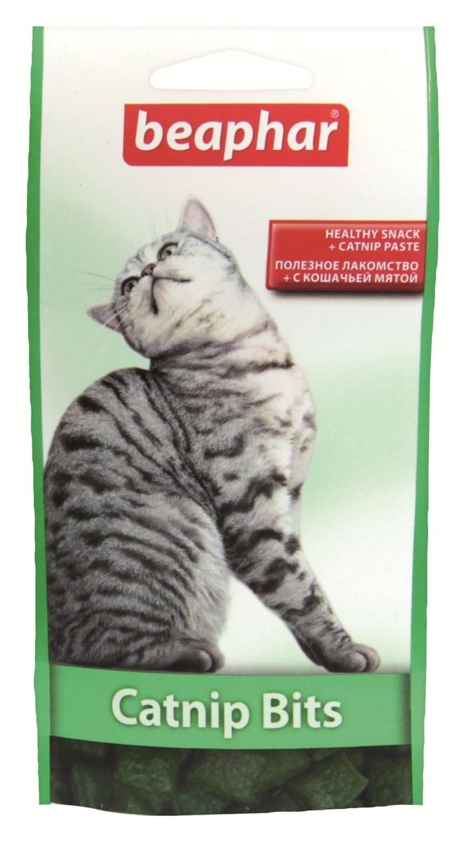 Лакомство для кошек Beaphar Catnip Bits, с кошачьей мятой, 35 г13172 Лакомство для кошек Beaphar Catnip Bits, с кошачьей мятой, 35 г13172Лакомство с экстрактом кошачьей мяты Beaphar Catnip Bits предназначено для кошек и котят. Полезные и вкусные хрустящие подушечки, наполненные пастой из кошачьей мяты, содержат витамины и минералы, необходимые для поддержания здоровья и жизненной активности кошки. Рекомендуемая дозировка: 5-10 штук в день. Состав: злаки, продукты растительного происхождения (кошачья мята 0,12%), молоко и молочные субпродукты, масла и жиры, мясо и субпродукты животного происхождения, дрожжи. Анализ: протеин 31%, клетчатка 2,8%, масла и жиры 10%, зола 3,4%, влажность 9%, кальций 0,14%, фосфор 0,62%, натрий 0,18%, калий 0,53%, магний 0,13%. Вес упаковки: 35 г. Товар сертифицирован.