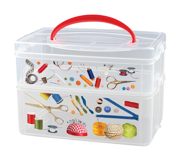 Коробка универсальная Econova Multi Box, с ручкой, 2 секции, 24,5 х 16 х 16,5 смС12334 Коробка универсальная Econova Multi Box, с ручкой, 2 секции, 24,5 х 16 х 16,5 смС12334Контейнер для мелочей Econova Multi Box выполнен из высококачественного прозрачного пластика. Это отличное место для хранения материалов для рукоделия, различных аксессуаров. Изделие декорировано ярким рисунком. Контейнер легко открывается, оснащен двумя съемными отделениями и специальной пластиковой ручкой для переноски. Не требует особого ухода. Благодаря малым габаритам, контейнер занимает очень мало места. Контейнер Econova Multi Box - идеальное решение для аккуратного хранения вещей. Размер маленького отделения: 23,5 см х 15,5 см х 7,5 см. Размер большого отделения: 23,5 см х 15,5 см х 8,5 см.