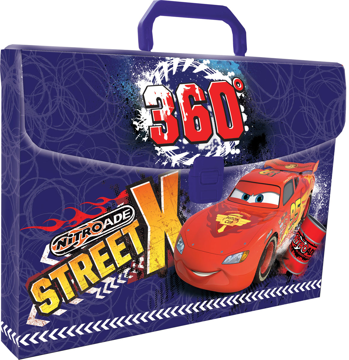 Папка-портфель Cars. Формат А4FS-36054 Папка-портфель Cars. Формат А4FS-36054Легкая папка-портфель Cars - удобный и практичный вариант для транспортировки и хранения различных бумаг и вещей максимального формата А4. Папка прямоугольной формы выполнена из прочного полипропилена и оформлена изображением Молнии МакКуина - персонажа популярного мультфильма Cars (Тачки). Папка-портфель содержит одно вместительное отделение и закрывается с помощью пластиковой защелки. Надежная пластиковая ручка делает транспортировку школьных принадлежностей максимально комфортной и удобной.