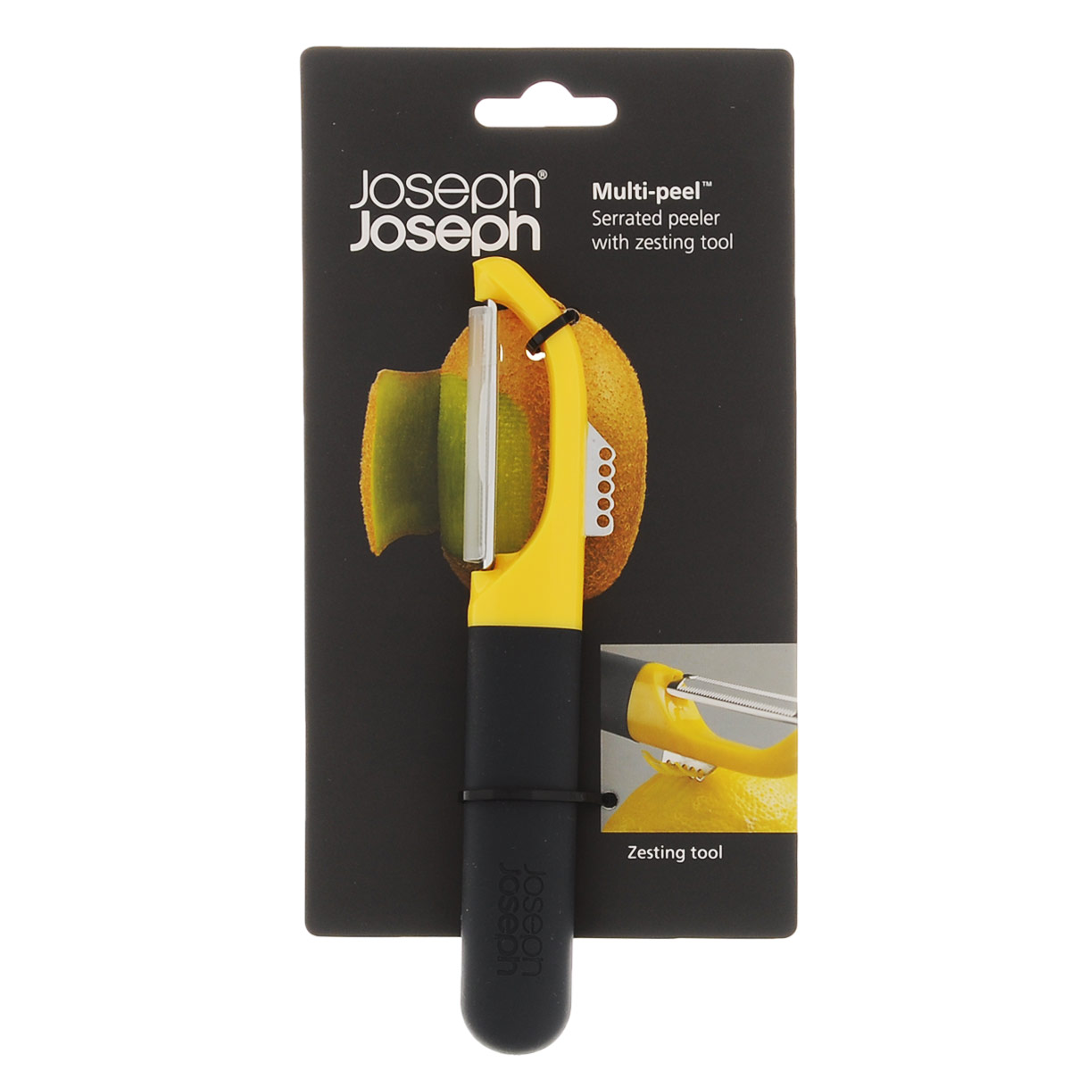 Мульти-пилер Joseph Joseph Multi Serrated для овощей и фруктов, цвет: желтый, черный10109 Мульти-пилер Joseph Joseph Multi Serrated для овощей и фруктов, цвет: желтый, черный10109Мульти-пилер Joseph Joseph Multi Serrated изготовлен из высококачественной нержавеющей стали, которая гарантирует долгую жизнь пилера на вашей кухне. Пилер идеально подходит для чистки мягких фруктов и овощей, например, томатов или киви, дополнительное лезвие-ушко подходит для соскребания цедры. Эргономичная рукоятка из прорезиненного пластика обеспечивает удобство использования. Длина лезвия: 5 см.