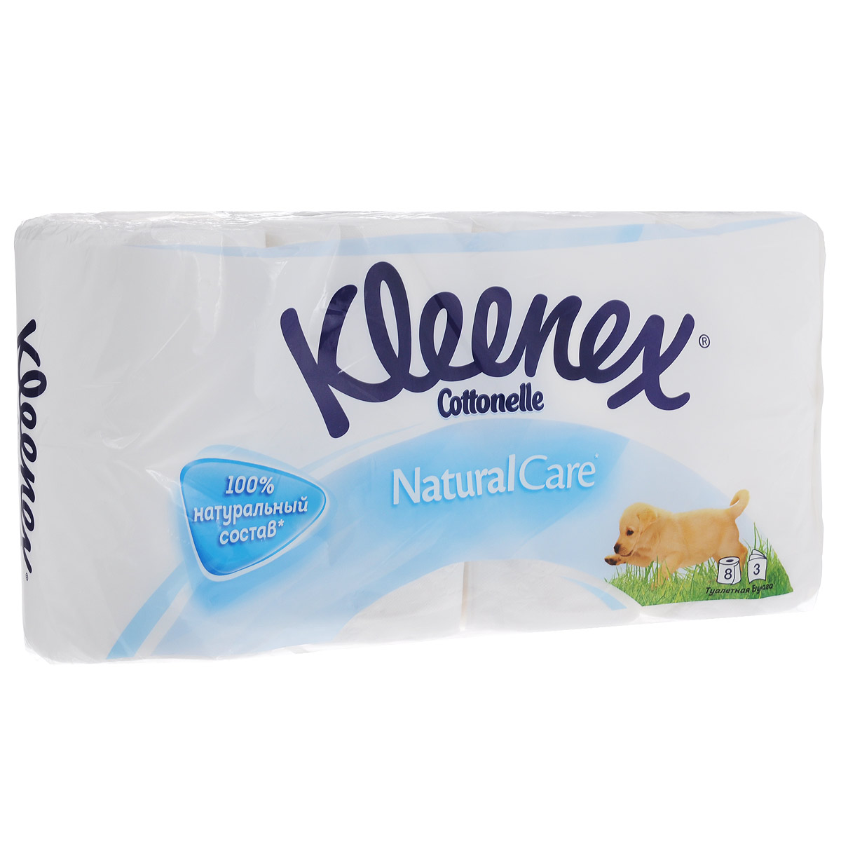 Туалетная бумага Kleenex Natural Care, трехслойная, цвет: белый, 8 рулоновa026124 Туалетная бумага Kleenex Natural Care, трехслойная, цвет: белый, 8 рулоновa026124Трехслойная туалетная бумага Kleenex Natural Care изготовлена из целлюлозы высшего качества. Мягкая, нежная, но в тоже время прочная, бумага не расслаивается и отрывается строго по линии перфорации. Оформлена тиснением.Туалетная бумага Kleenex Natural Care идеально подходит для ежедневного использования. Без ароматизаторов. Количество листов в рулоне: 155 шт. Количество слоев: 3. Размер листа: 9,6 см х 11,2 см. Состав: 100% целлюлоза.