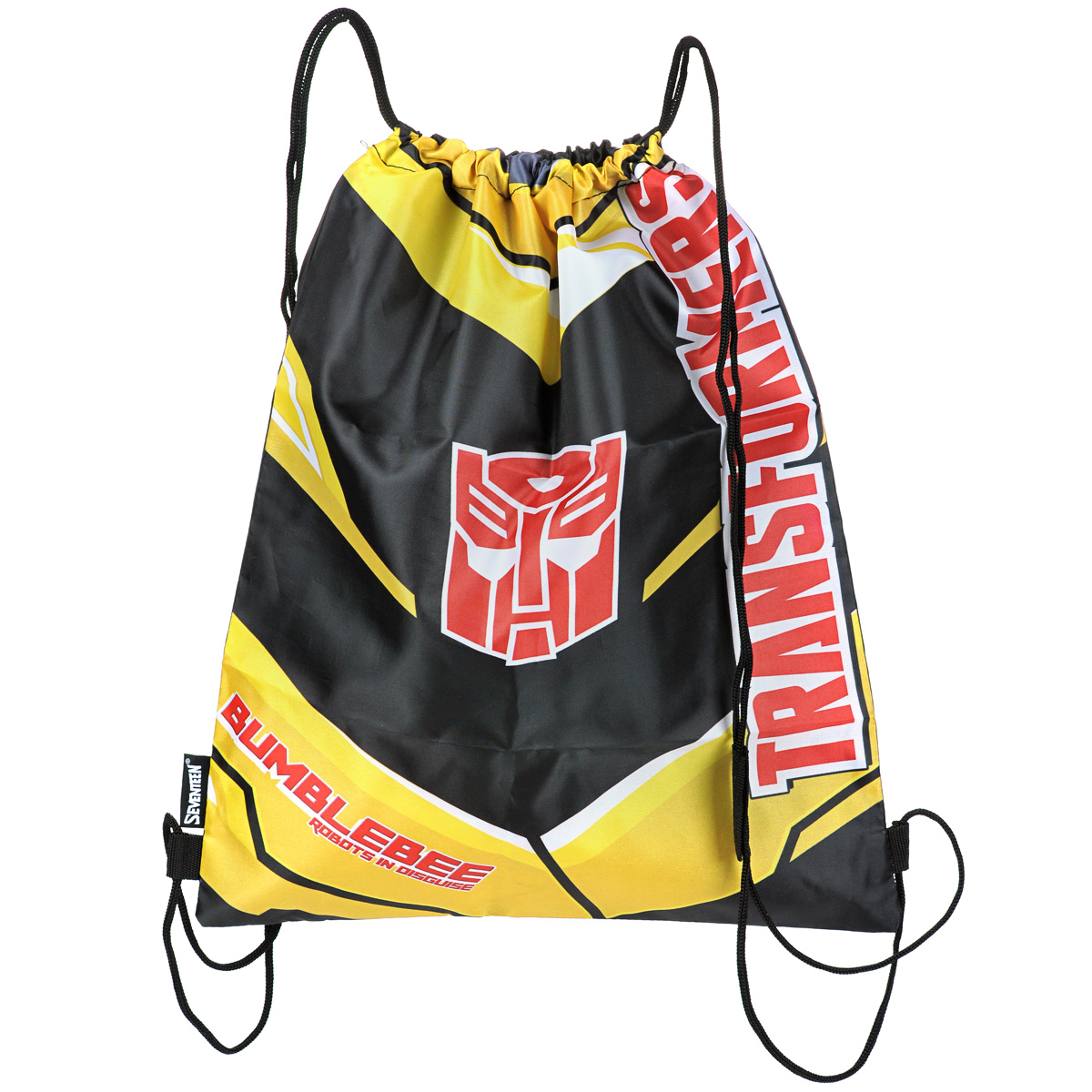 Transformers Сумка для сменной обуви цвет черныйTRCB-RT2-883 Transformers Сумка для сменной обуви цвет черныйTRCB-RT2-883Сумку для сменной обуви Transformers Prime удобно использовать как для хранения, так и для переноски сменной обуви. Она выполнена из прочного полиэстера и затягивается сверху текстильными шнурками. Лицевая сторона оформлена ярким рисунком. Плотный материал обеспечит надежность и долговечность сумки. Шнурки фиксируются в нижней части сумки, благодаря чему ее можно носить за спиной как рюкзак.
