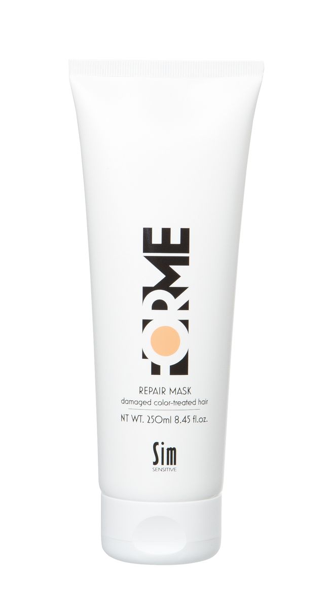 SIM SENSITIVE Маска для волос FORME Repair Mask 250мл5341 SIM SENSITIVE Маска для волос FORME Repair Mask 250мл5341Интенсивная восстанавливающая маска для поврежденных волос Repair Mask серии Forme с натуральным маслом семян облепихи. Интенсивная восстанавливающая маска обладает лечебным действием за счет натурального масла семян облепихи. Белки и аминокислоты в составе маски проникают вглубь волоса и заполняют пустоты, образующиеся вследствие вымывания красителя из структуры волоса. Рекомендуется к регулярному применению 1-2 раза в неделю для поврежденных и окрашенных волос. Благодаря лечебным укрепляющим свойствам облепихового масла маска обеспечивает нежный уход, восстанавливает поврежденные участки волос, уменьшает дальнейшее повреждение волос и предотвращает спутывание волос. Защищает от УФ-лучей. Основной действующий компонент Forme Repair – масло из мякоти и семян облепихи. Масло содержит полезные кислоты омега-9, которые легко проникают в кожу головы и структуру волоса, насыщая их витаминами, а также редкие кислоты омега-7, в частности пальмитолеиновую кислоту. Пальмитолеиновая кислота...