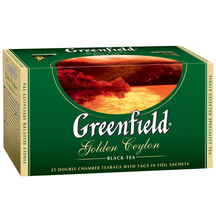 Greenfield Golden Ceylon черный чай в пакетиках, 25 шт0352-15 Greenfield Golden Ceylon черный чай в пакетиках, 25 шт0352-15Яркий аромат и благородный вкус цейлонского чая покорили мир. Неповторимое очарование ценного плантационного чая Greenfield Golden Ceylon заключено в его гармоничном букете, сочетающем тонкие оттенки с силой и полнотой вкуса, который доставит истинное удовольствие ценителям.