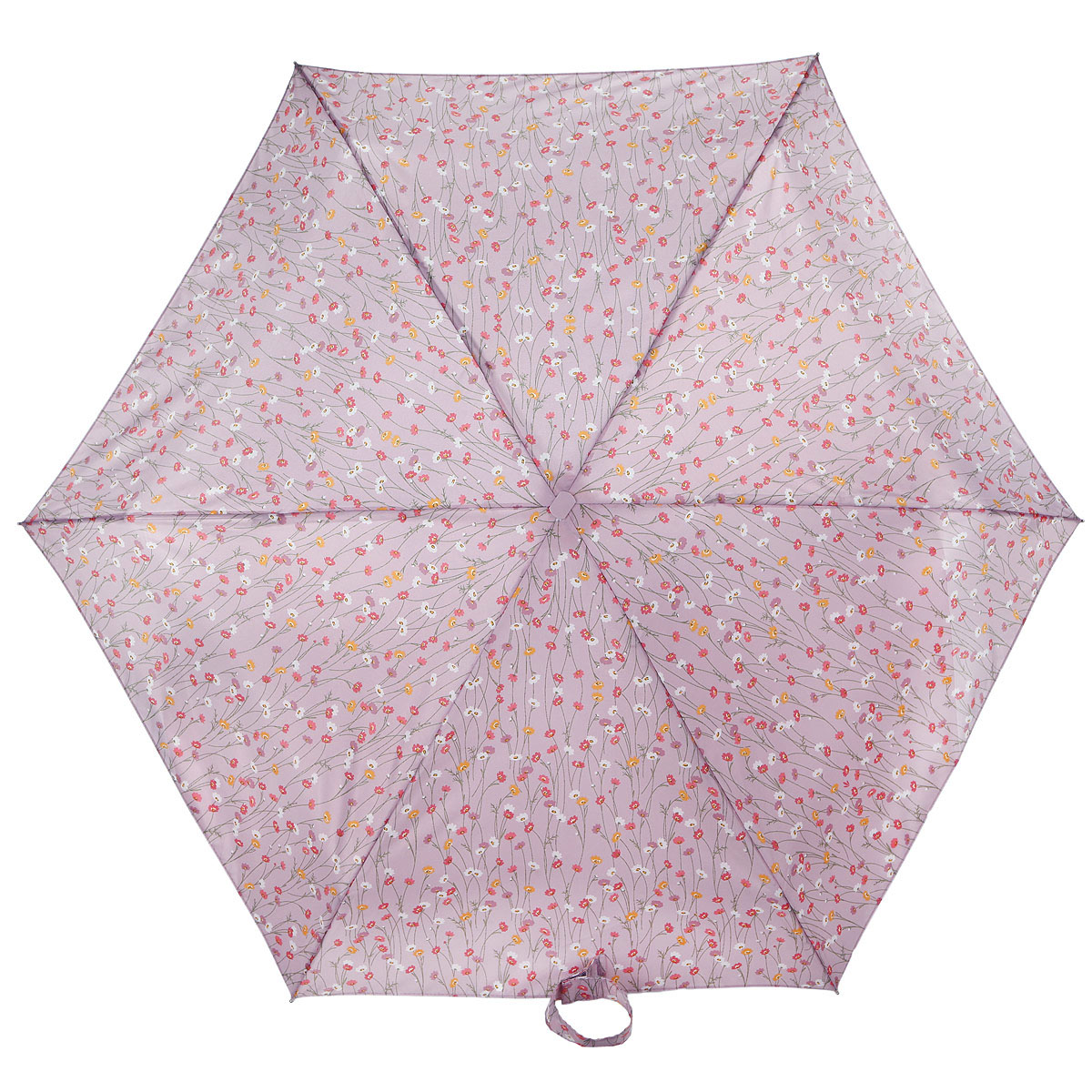 Зонт женский Fulton Tiny-2. Spring Fair, механический, 5 сложений, цвет: сиреневый. L501-29248L035081M/35449/2900N Зонт женский Fulton Tiny-2. Spring Fair, механический, 5 сложений, цвет: сиреневый. L501-29248L035081M/35449/2900NОчаровательный механический зонт Tiny-2. Spring Fair в 5 сложений изготовлен из высокопрочных материалов. Каркас зонта состоит из 6 спиц и прочного алюминиевого стержня. Купол зонта выполнен из прочного полиэстера с водоотталкивающей пропиткой и оформлен рисунком в виде цветов. Рукоятка изготовлена из пластика.Зонт имеет механический механизм сложения: купол открывается и закрывается вручную до характерного щелчка.Небольшой шнурок, расположенный на рукоятке, позволяет надеть изделие на руку при необходимости. Модель закрывается при помощи хлястика на застежку-липучку. К зонту прилагается чехол.Прелестный зонт не только выручит вас в ненастную погоду, но и станет стильным аксессуаром, прекрасно дополнит ваш модный образ. Необыкновенно компактный зонт с легкостью поместится в маленькую сумочку
