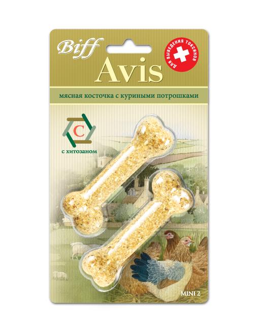 Лакомство для собак Biff Avis, мясная косточка с куриными потрошками, 2 шт0120710 Лакомство для собак Biff Avis, мясная косточка с куриными потрошками, 2 шт0120710Мясная косточка с куриными потрошками и хитозаном - идеальное лакомство для выведения токсинов из организма Вашего питомца, а также является источником легкоусвояемых белков, витаминов, минеральных веществ. Хитозан - натуральное биологически активное вещество, регулирующее большинство процессов в организме, он быстро впитывает и выводит из организма любые токсичные вещества, а главное, обладает способностью подавлять раковые клетки.Состав: Кожа говяжья - 35%, потроха куриные - 15%, кукуруза - 13%, желудок говяжий - 11%, гречка - 10%, мясокостная мука - 7%, кишки говяжьи - 6%, хитозан - 3%.Условия хранения: хранить в сухом прохладном месте.Товар сертифицирован.