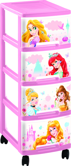 Комод детский 4 ящика по 10л. 26,4х35,1х67,5см.66_Princess New Комод детский 4 ящика по 10л. 26,4х35,1х67,5см.66_Princess NewPrincess New