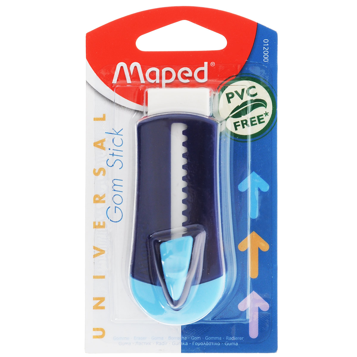 Ластик технический Maped Universal Gom Stick, в футляре, цвет: синий611639 Ластик технический Maped Universal Gom Stick, в футляре, цвет: синий611639Ластик технический Maped Universal Gom Stick подходит для стирания карандаша и чернил. Специальный удобный автоматический пластиковый футляр позволит защитить ластик от повреждений. Ластик изготовлен из экологически чистого каучука.