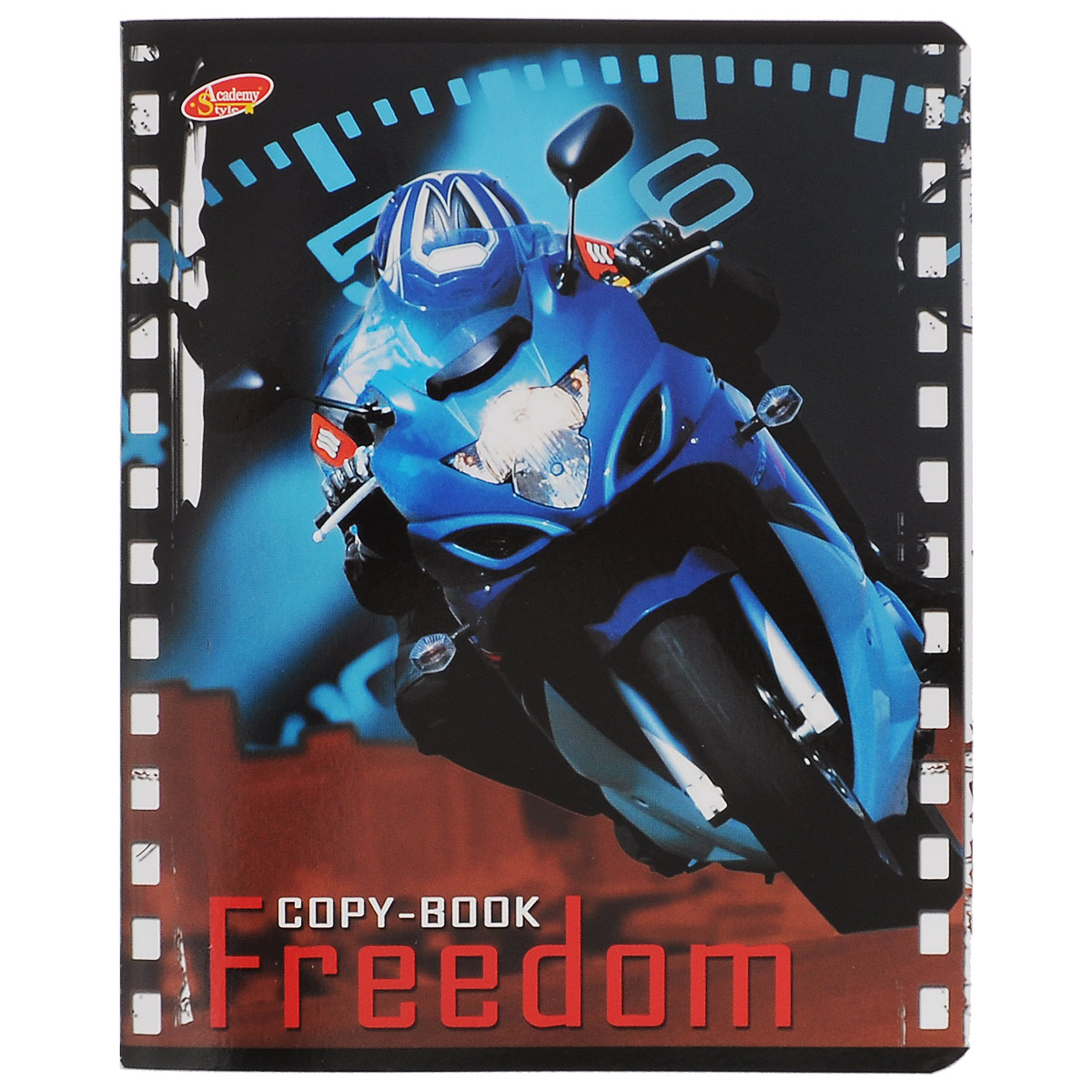 Тетрадь Freedom Мотоцикл, 80 листов, формат А5, цвет: голубой6595/5_Голубой Тетрадь Freedom Мотоцикл, 80 листов, формат А5, цвет: голубой6595/5_ГолубойТетрадь в клетку Freedom Мотоцикл с красочным изображением мотоцикла на обложке подойдет как студенту, так и школьнику. Обложка тетради с закругленными углами выполнена из картона. Внутренний блок состоит из 80 листов белой бумаги. Стандартная линовка в клетку дополнена полями, совпадающими с лицевой и оборотной стороны листа.