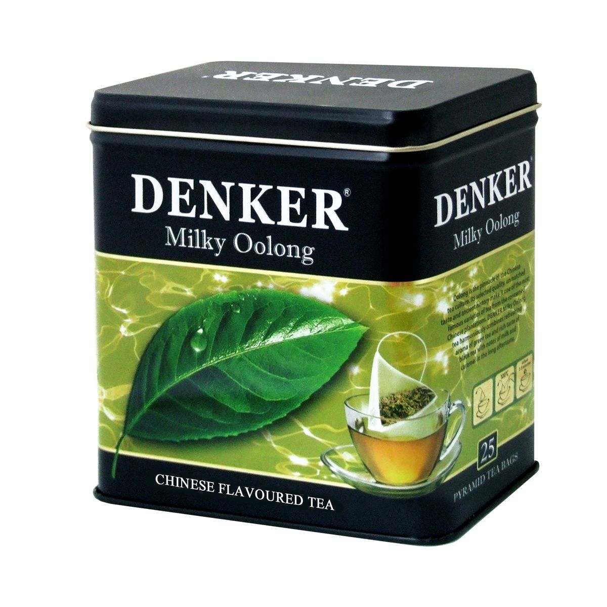 Denker Milky Oolong зеленый чай в пирамидках, 25 шт0120710 Denker Milky Oolong зеленый чай в пирамидках, 25 шт0120710Чай Denker Milky Oolong гармонично совмещает в себе освежающий аромат зеленого и насыщенный вкус черного чаев с оттенками молока и карамели в длительном полевкусии. Улун - вершина чайной культуры Китая. Благодаря своему отборному качеству, неповторимому вкусу и древней истории, он является одним из самых известных сортов чая, выращиваемых на знаменитых китайских плантациях.